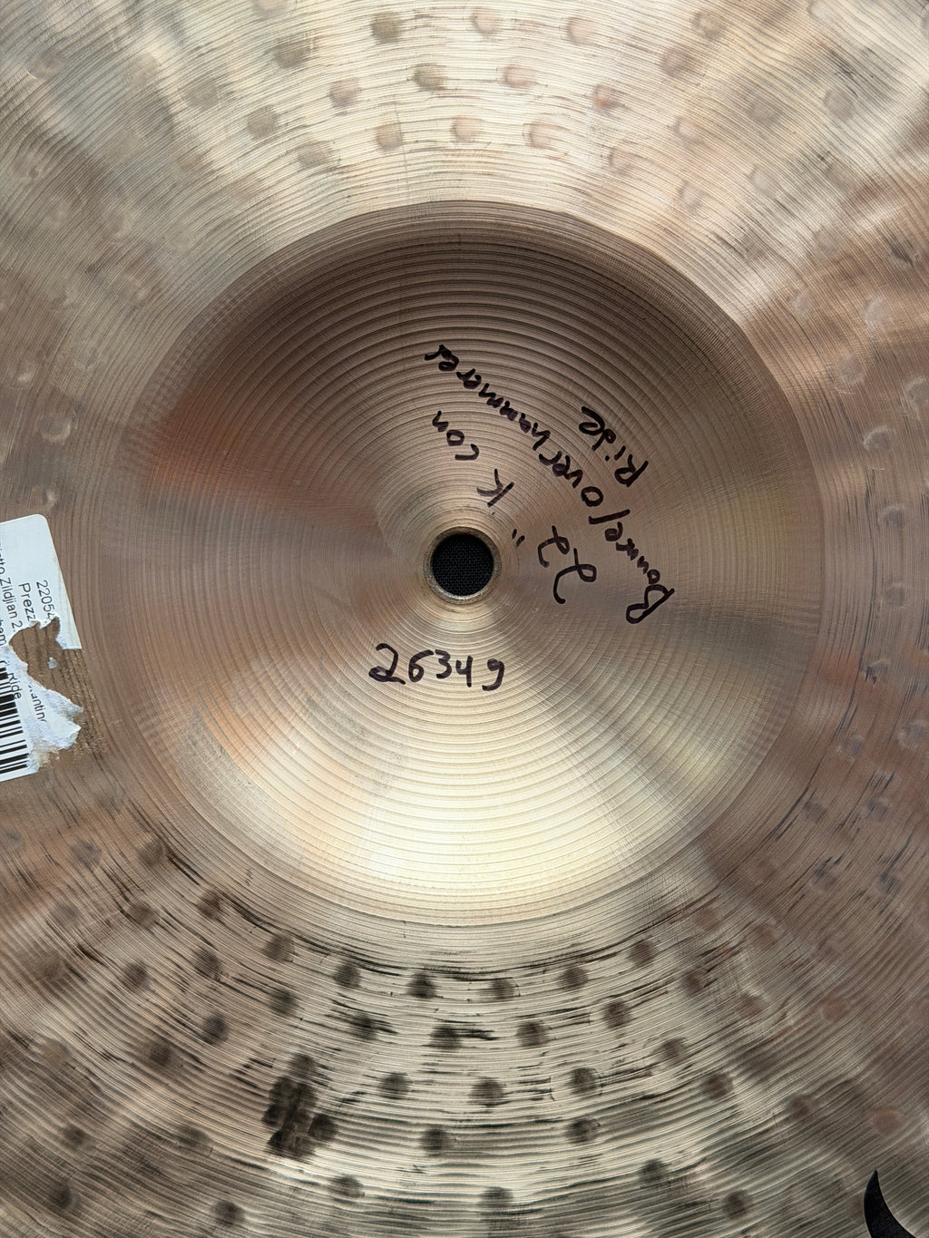 22" Zildjian Sound Lab Prototype K Constaninople Bounce Overhammered Ride 2634 grams