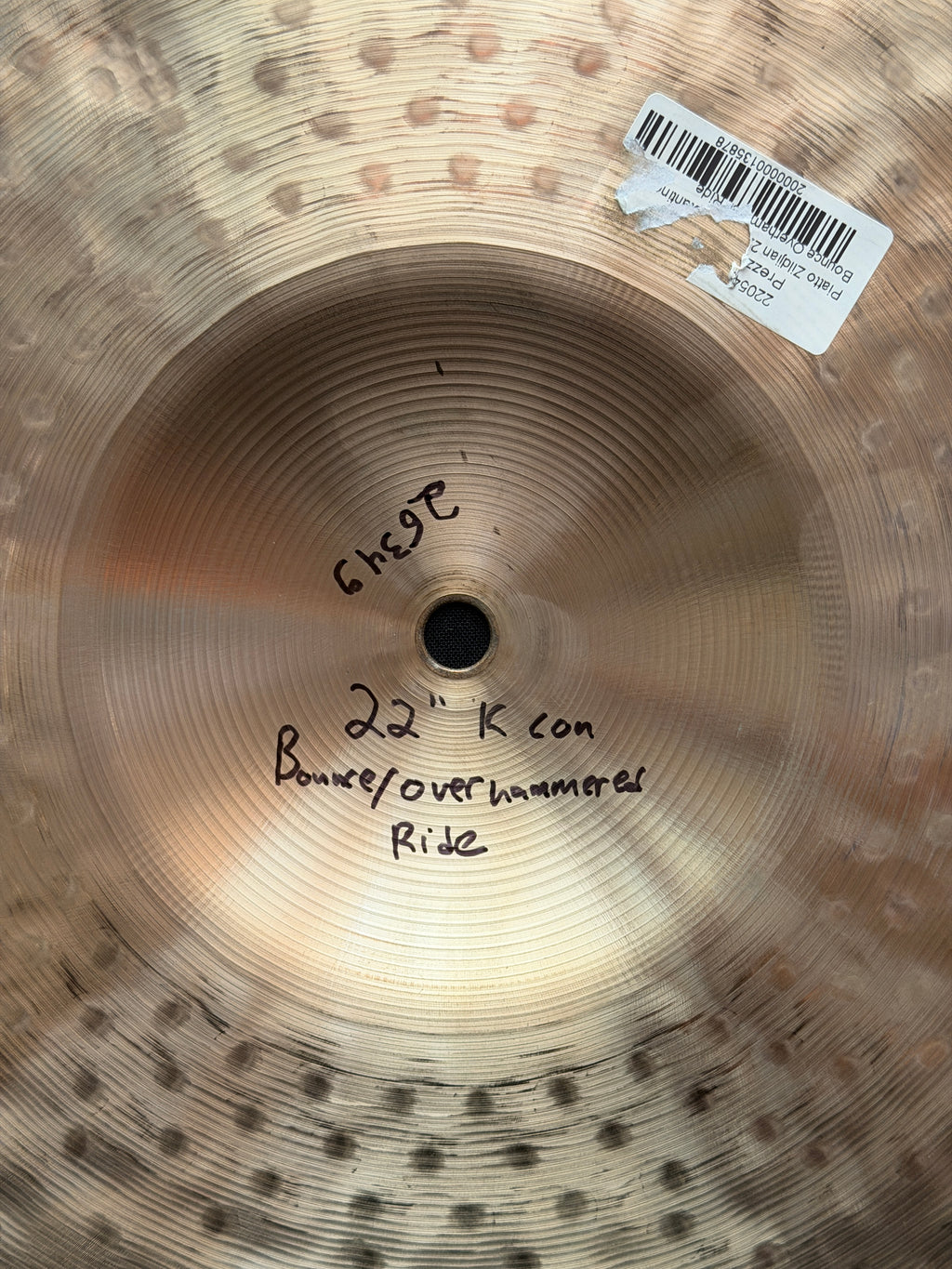 22" Zildjian Sound Lab Prototype K Constaninople Bounce Overhammered Ride 2634 grams