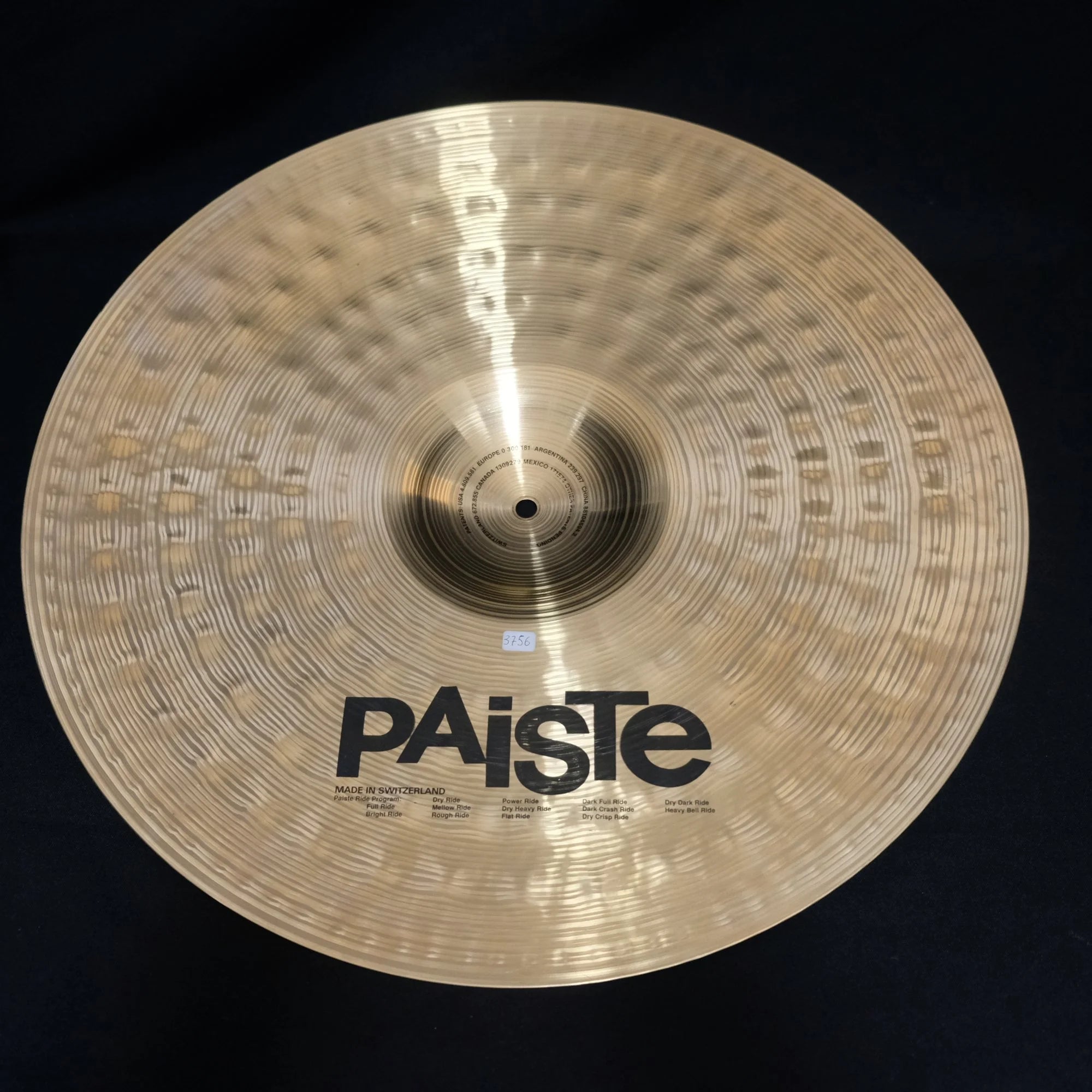 22" Paiste Signature Power Ride 3756 grams from 1999