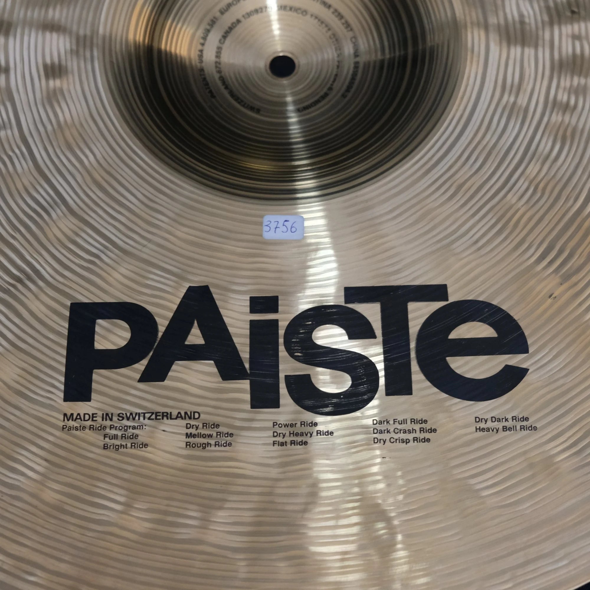 22" Paiste Signature Power Ride 3756 grams from 1999