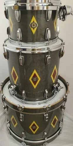 Ludwig 110th Anniversary Legacy Mahogany 22" - 13" - 16"  Charcoal Diamond Flash Inlay