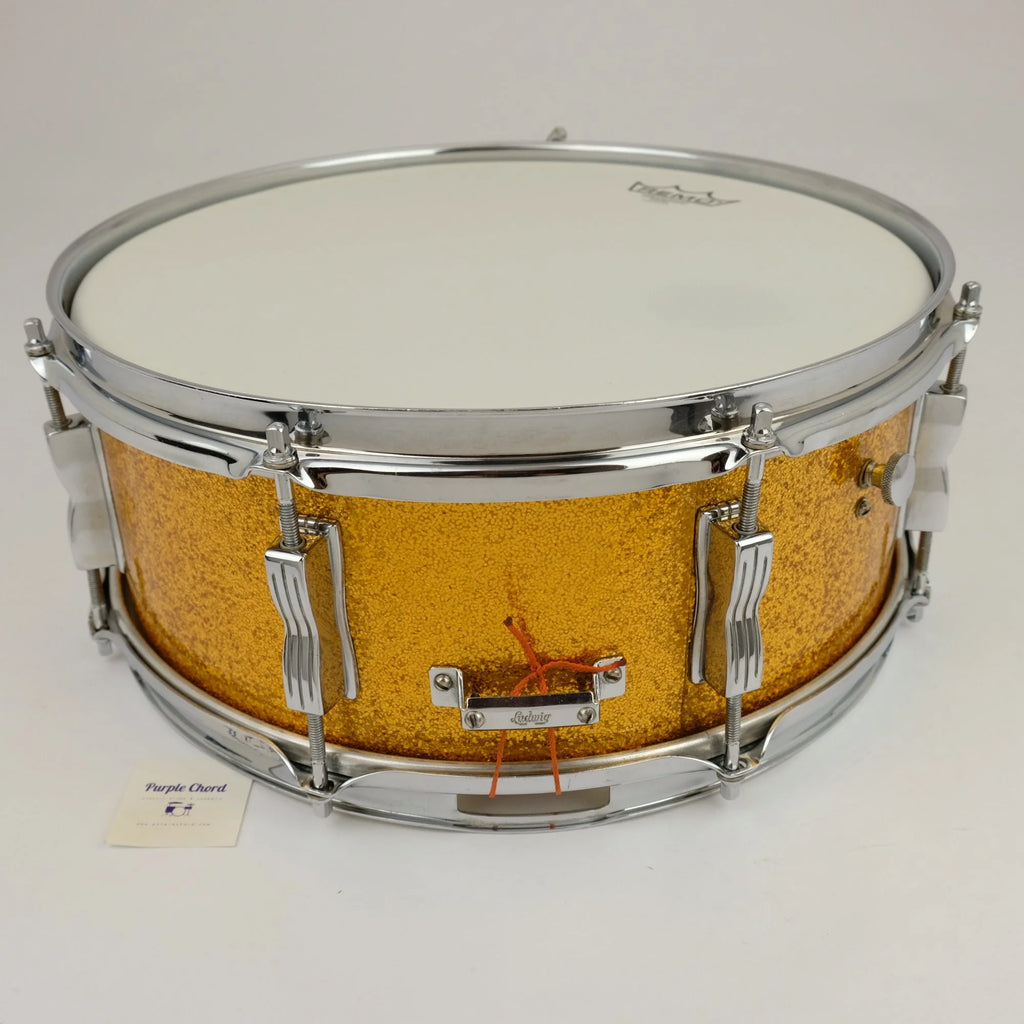 1961 Ludwig Classic snare drum 14" x 5,5" Gold Sparkle finish