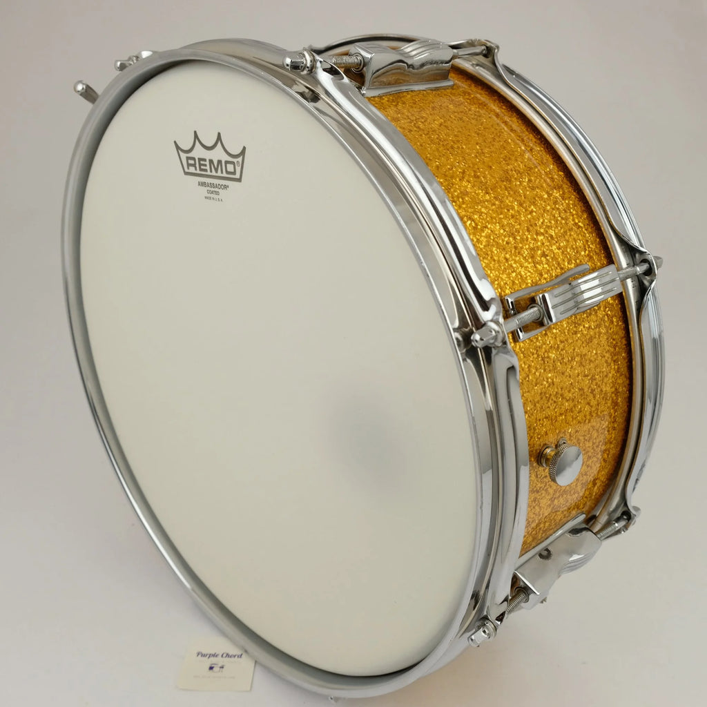 1961 Ludwig Classic snare drum 14" x 5,5" Gold Sparkle finish