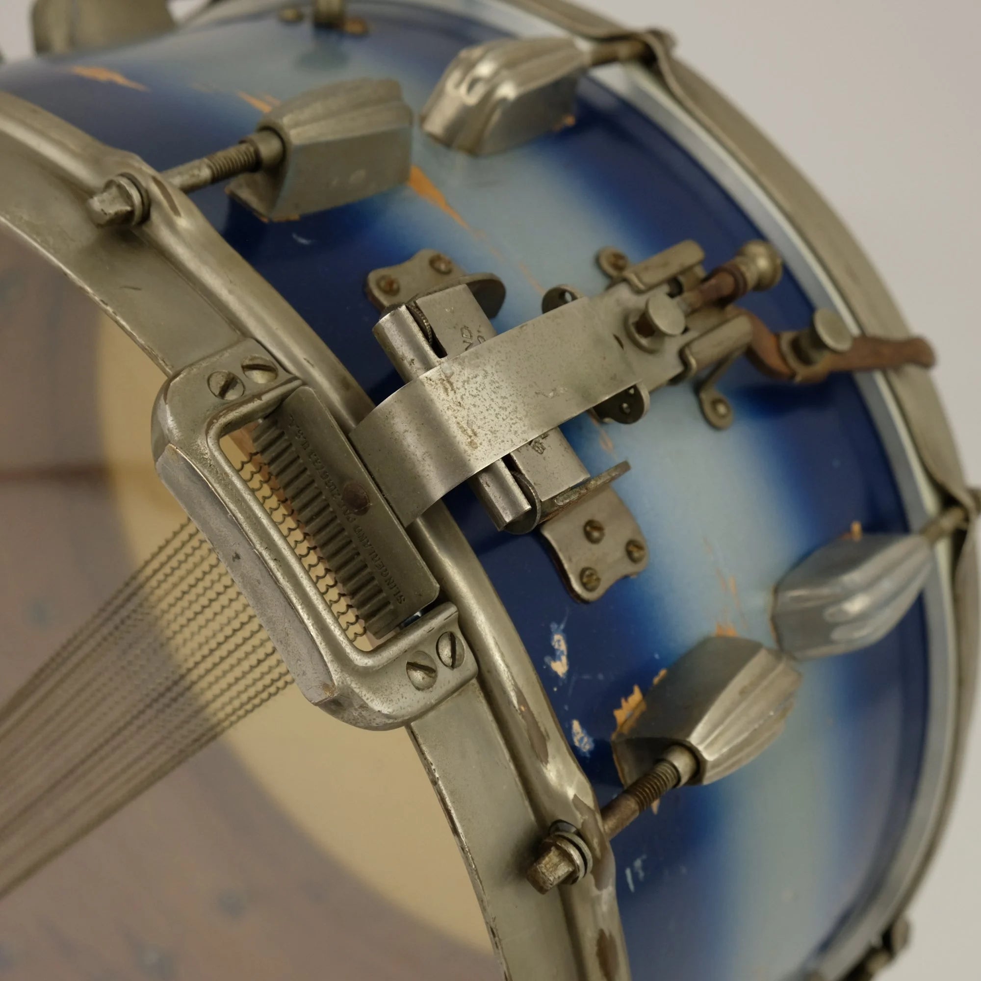 Slingerland Hollywood Ace Swing Radio King model 1-ply snare drum 14" x 7" Duco Blue finish