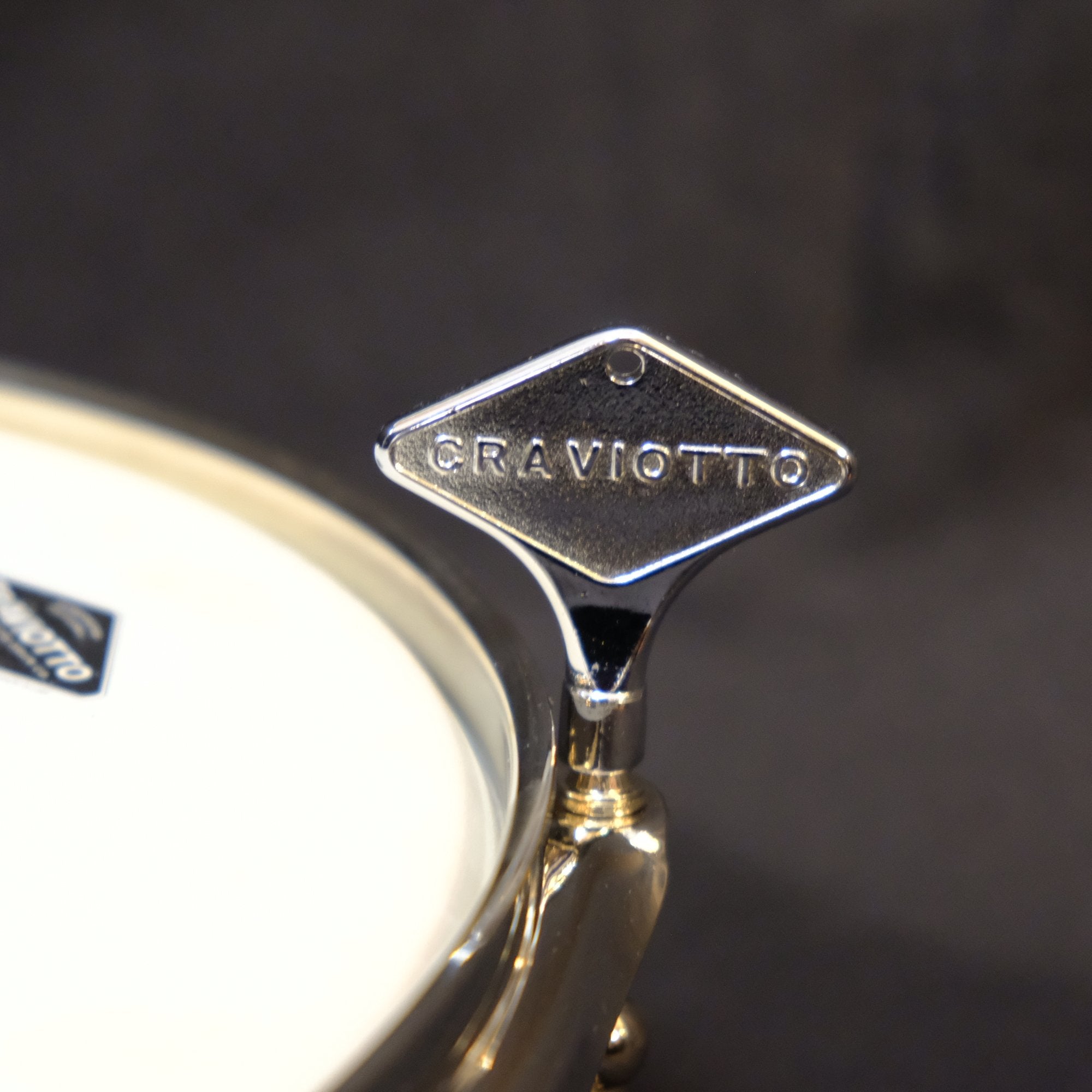 Craviotto Solid Shell 14" x 4" Snare Drum in white marine pearl from 2007