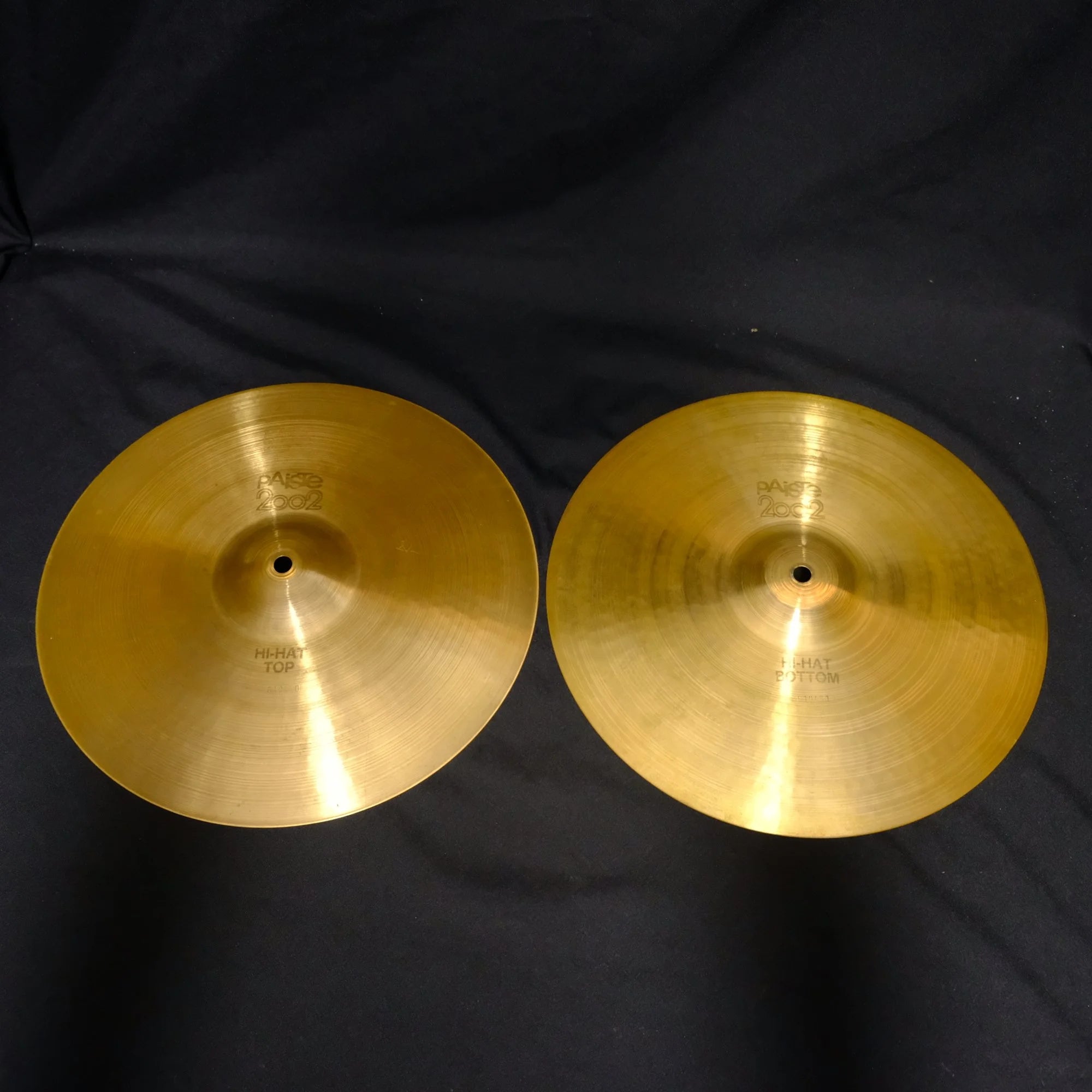 14" Paiste 2002 Hi-Hat black logo from 1976