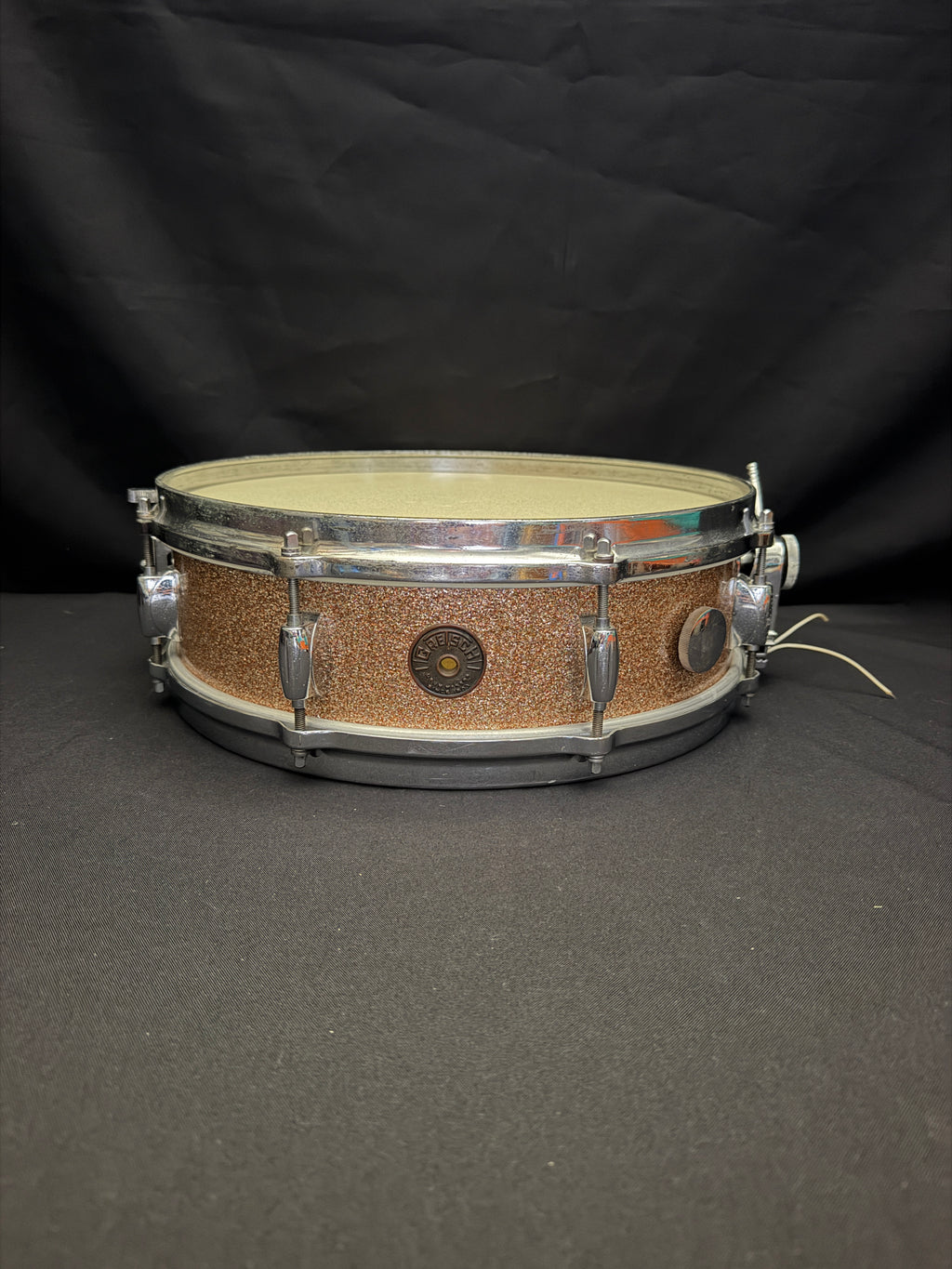 Gretsch Broadcaster X4175 "Max Roach" Progressive Jazz 14" x 4" snare drum Champagne Sparkle early 1960's