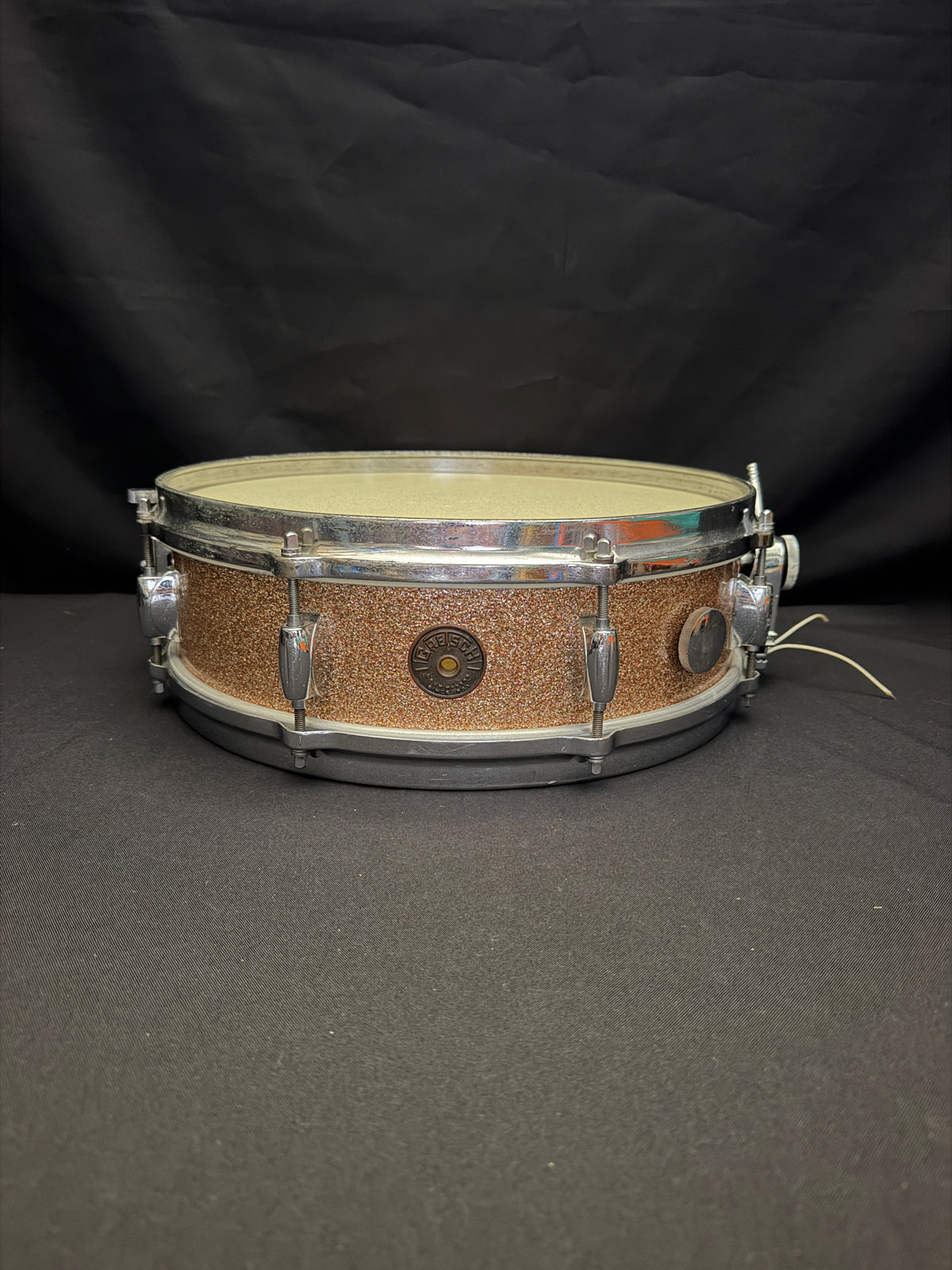 Gretsch Broadcaster X4175 "Max Roach" Progressive Jazz 14" x 4" snare drum Champagne Sparkle early 1960's