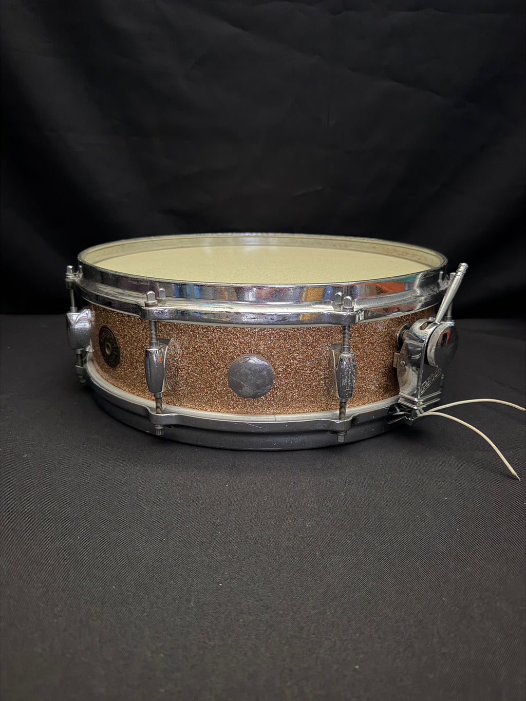 Gretsch Broadcaster X4175 "Max Roach" Progressive Jazz 14" x 4" snare drum Champagne Sparkle early 1960's