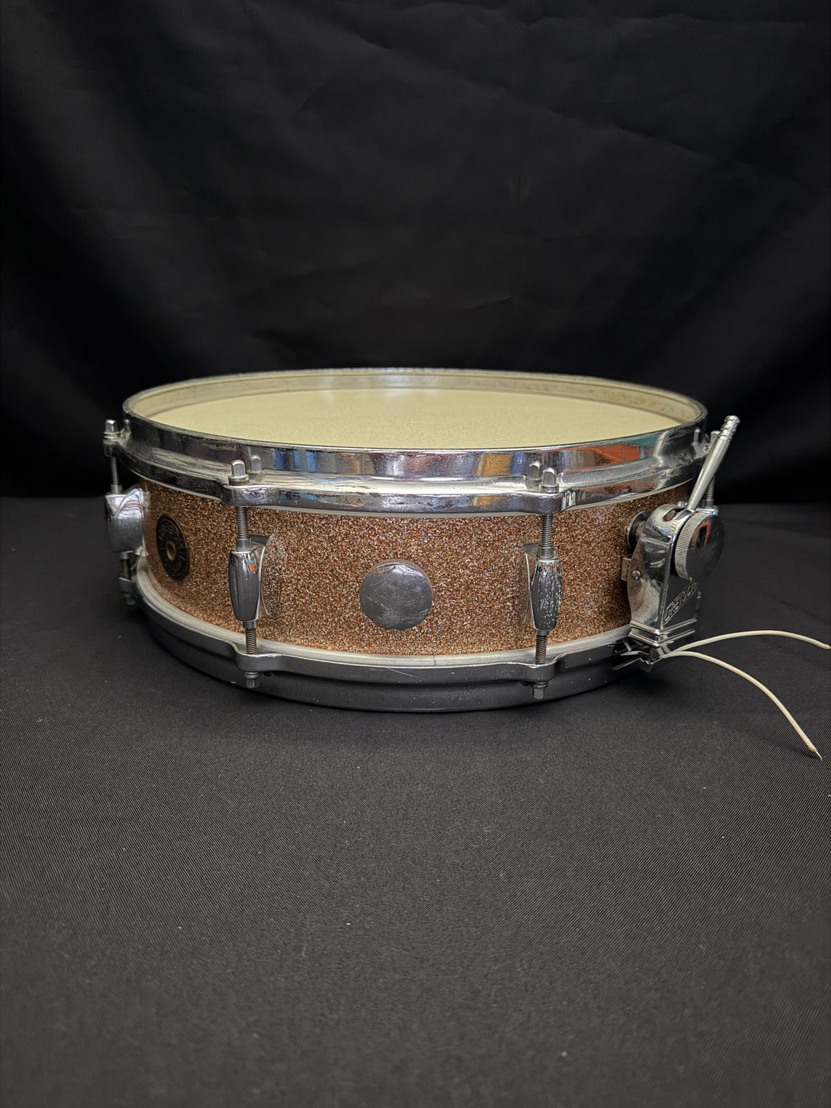 Gretsch Broadcaster X4175 "Max Roach" Progressive Jazz 14" x 4" snare drum Champagne Sparkle early 1960's