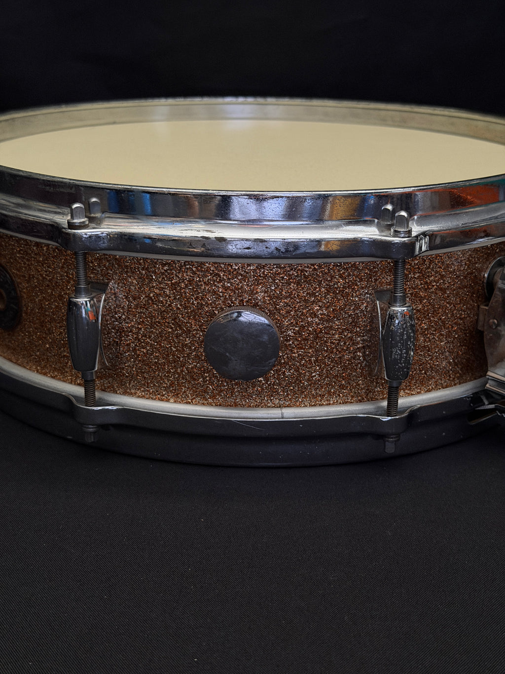 Gretsch Broadcaster X4175 "Max Roach" Progressive Jazz 14" x 4" snare drum Champagne Sparkle early 1960's