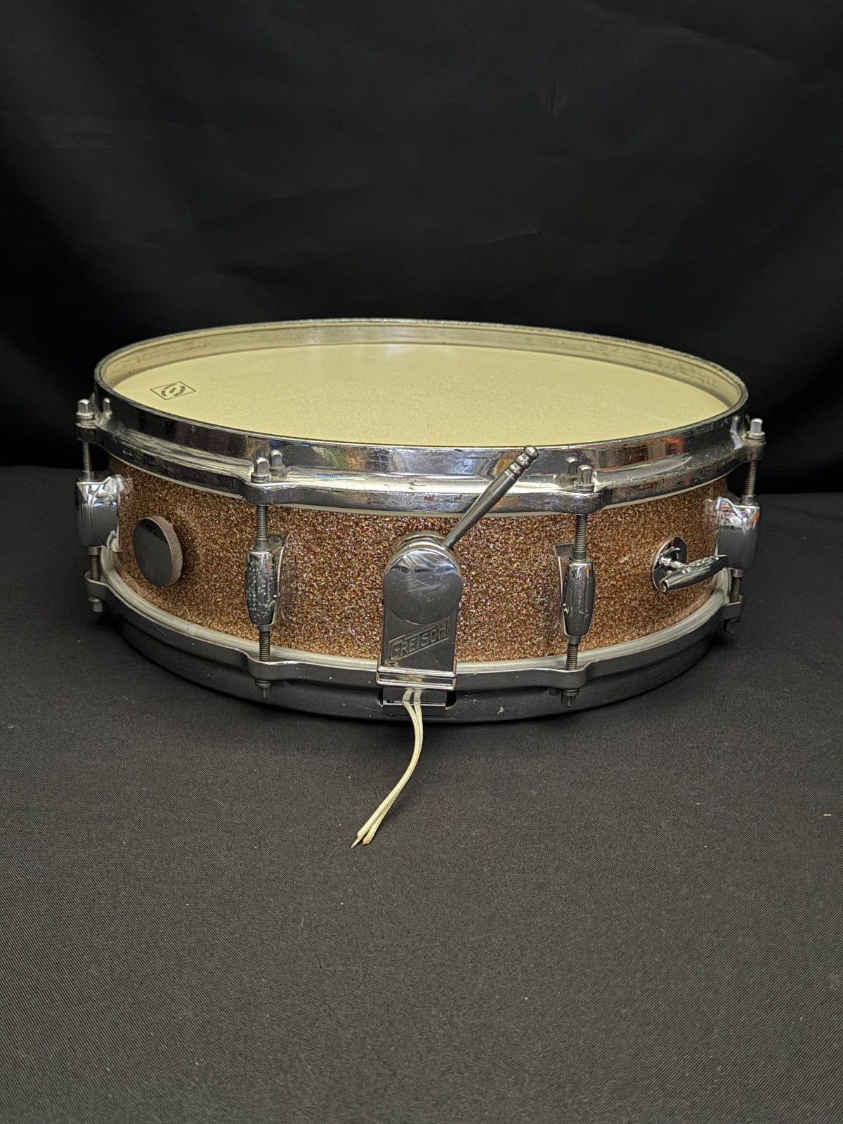Gretsch Broadcaster X4175 "Max Roach" Progressive Jazz 14" x 4" snare drum Champagne Sparkle early 1960's