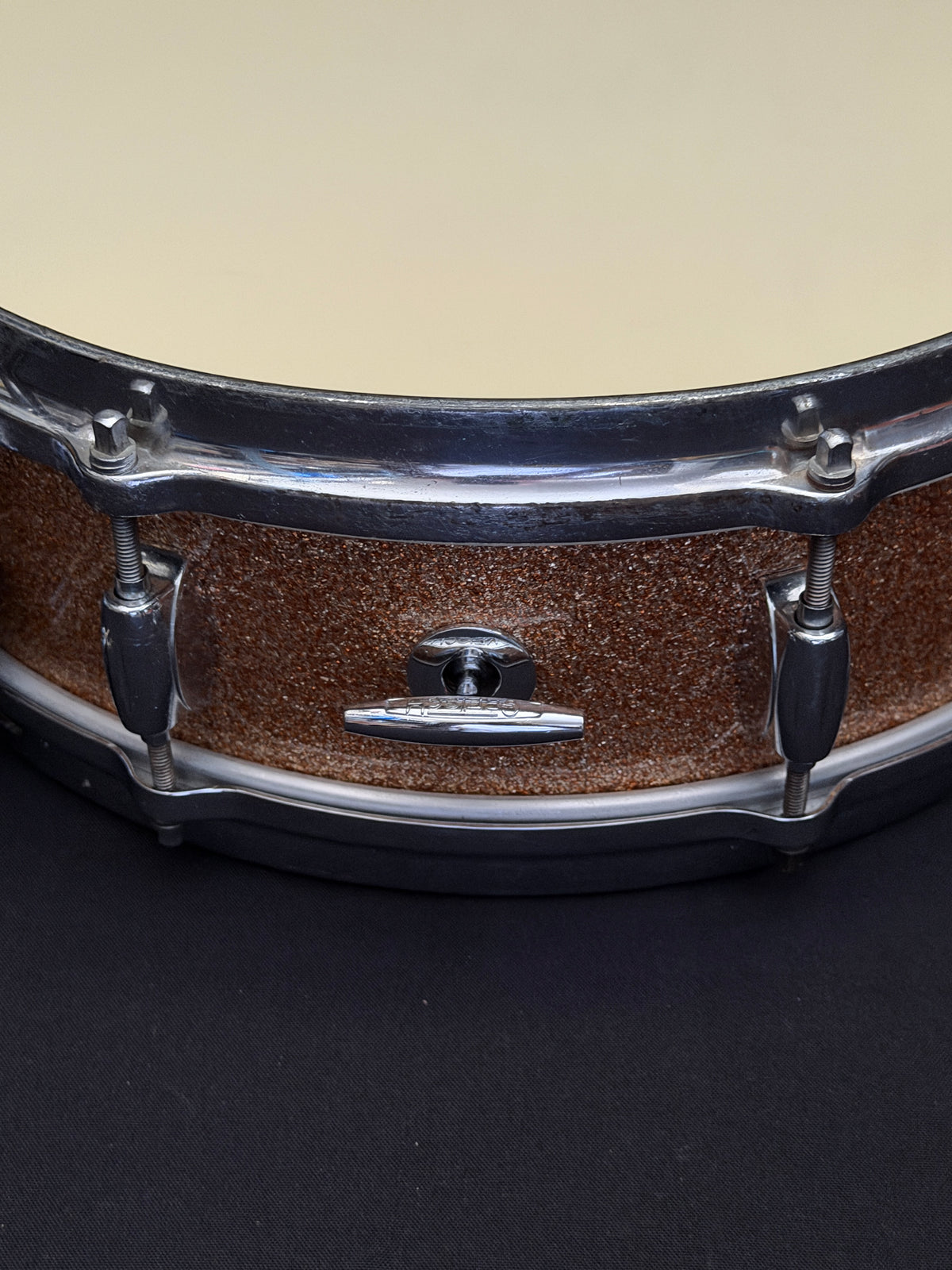 Gretsch Broadcaster X4175 "Max Roach" Progressive Jazz 14" x 4" snare drum Champagne Sparkle early 1960's