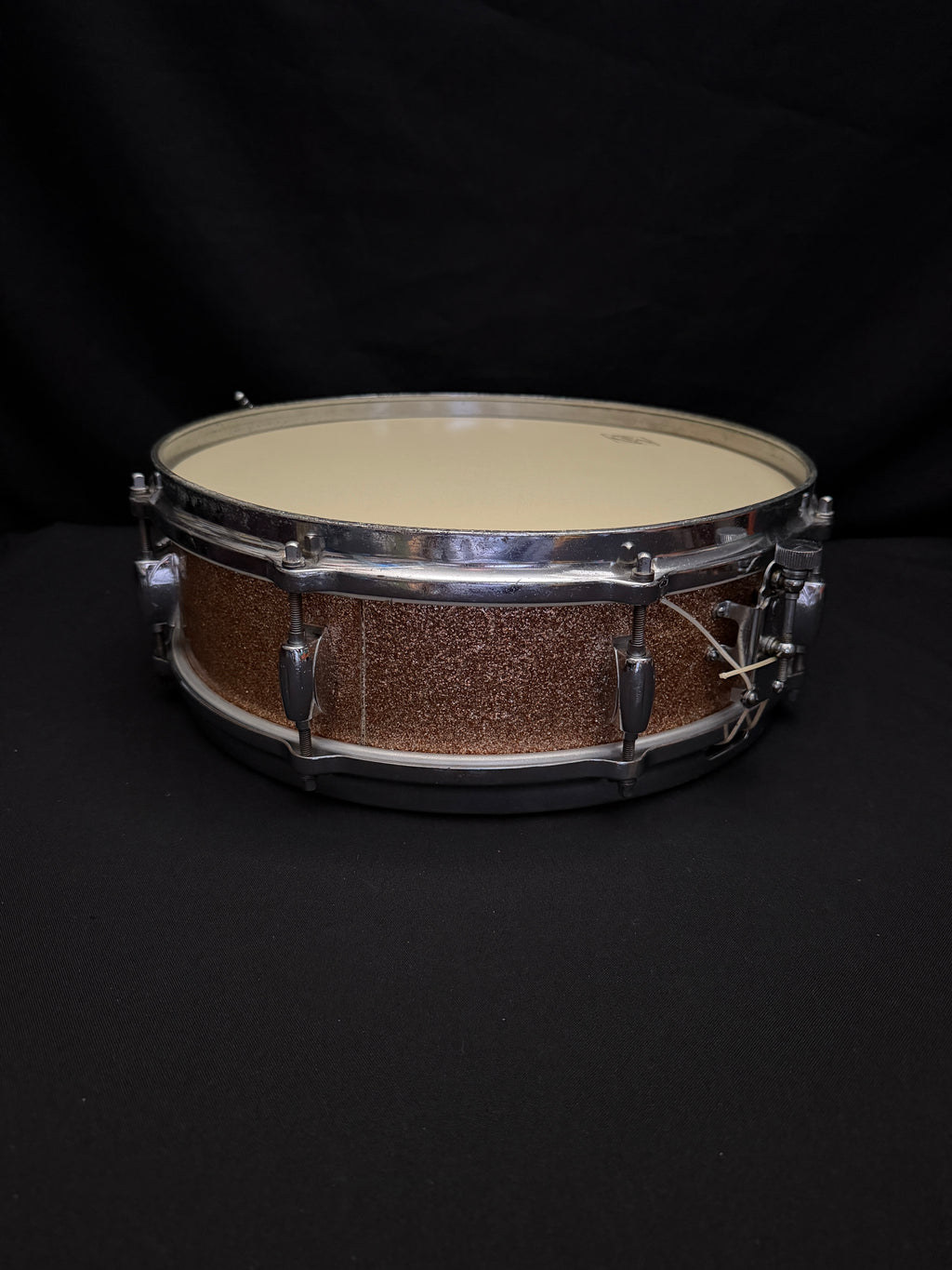 Gretsch Broadcaster X4175 "Max Roach" Progressive Jazz 14" x 4" snare drum Champagne Sparkle early 1960's