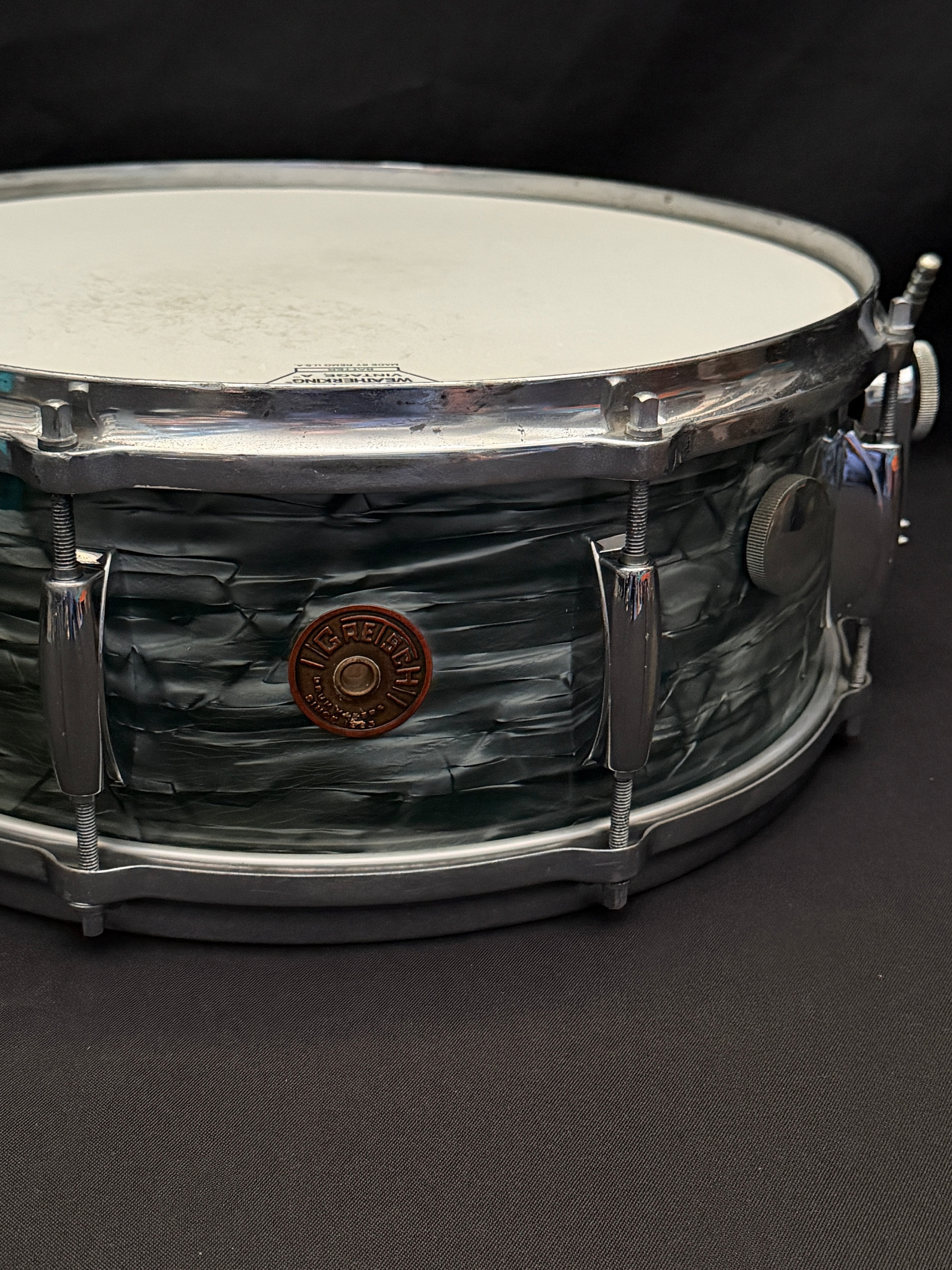 Gretsch Broadkaster Name Band 14" x 5,5" snare drum Midnight Blue from 1950's