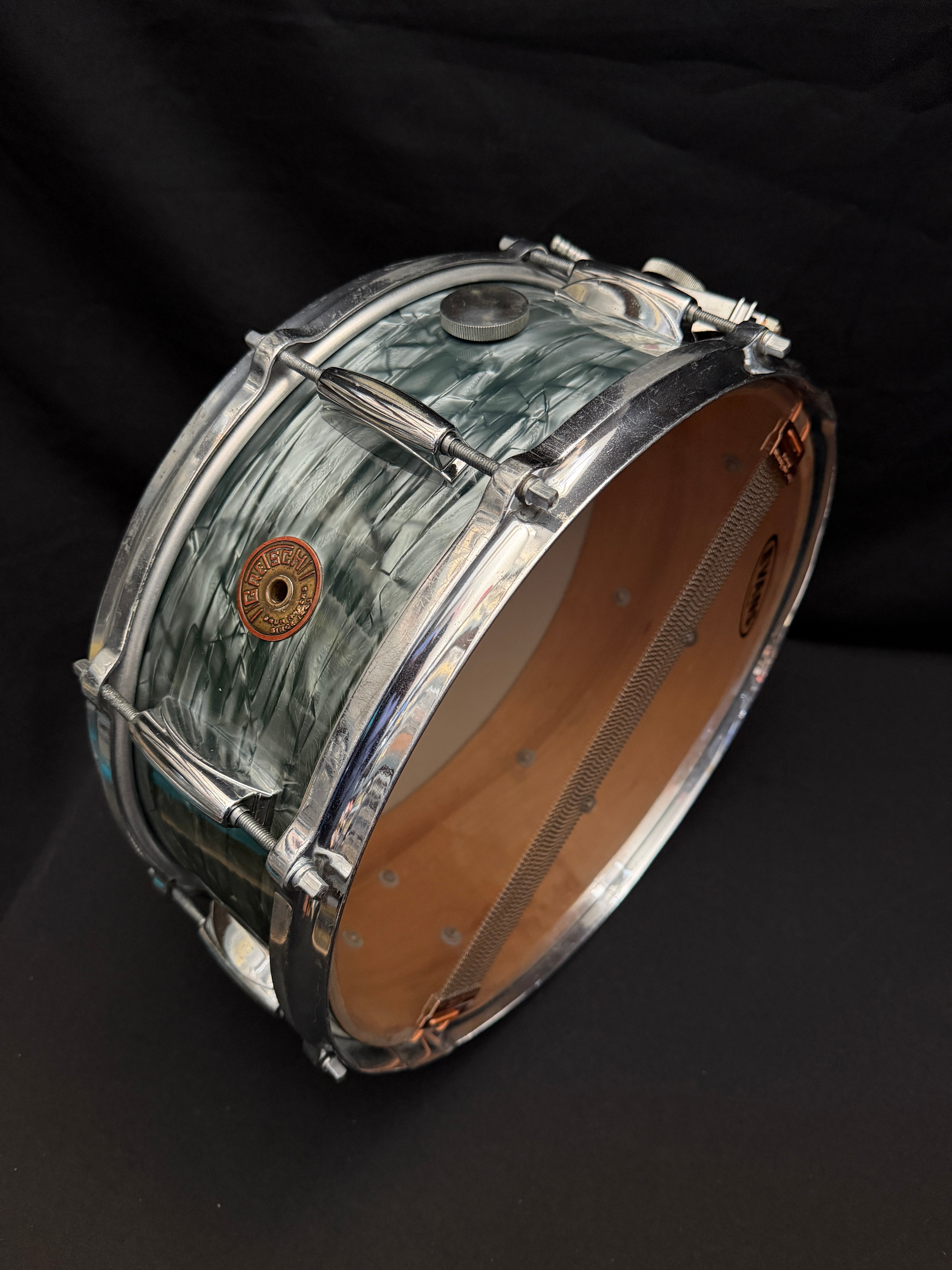 Gretsch Broadkaster Name Band 14" x 5,5" snare drum Midnight Blue from 1950's