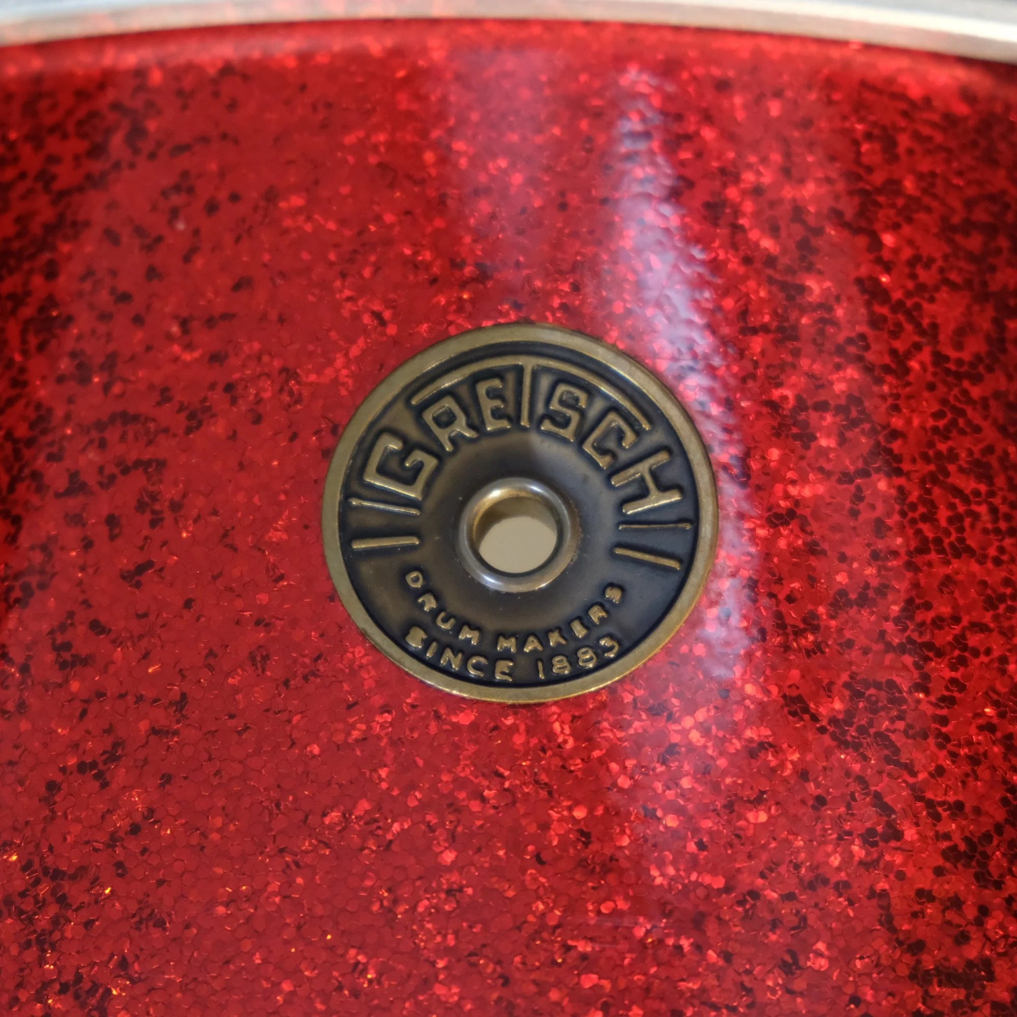 1960's Gretsch Round Badge Name Band 14" x 5,5" snare drum in Red Sparkle