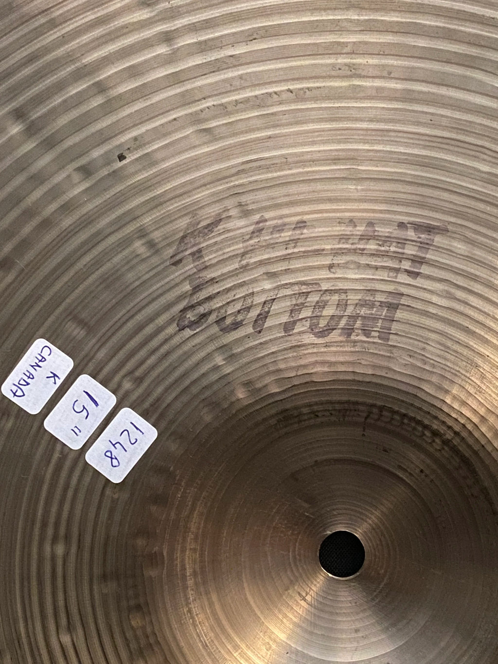 15" Zildjian K Canada Hi-Hat cymbals 1283 - 1248 grams from late 1970's