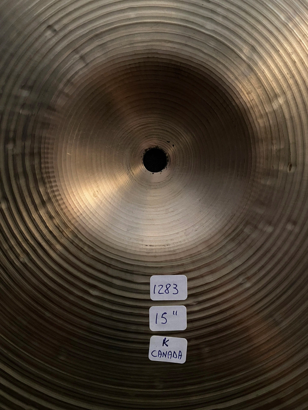 15" Zildjian K Canada Hi-Hat cymbals 1283 - 1248 grams from late 1970's