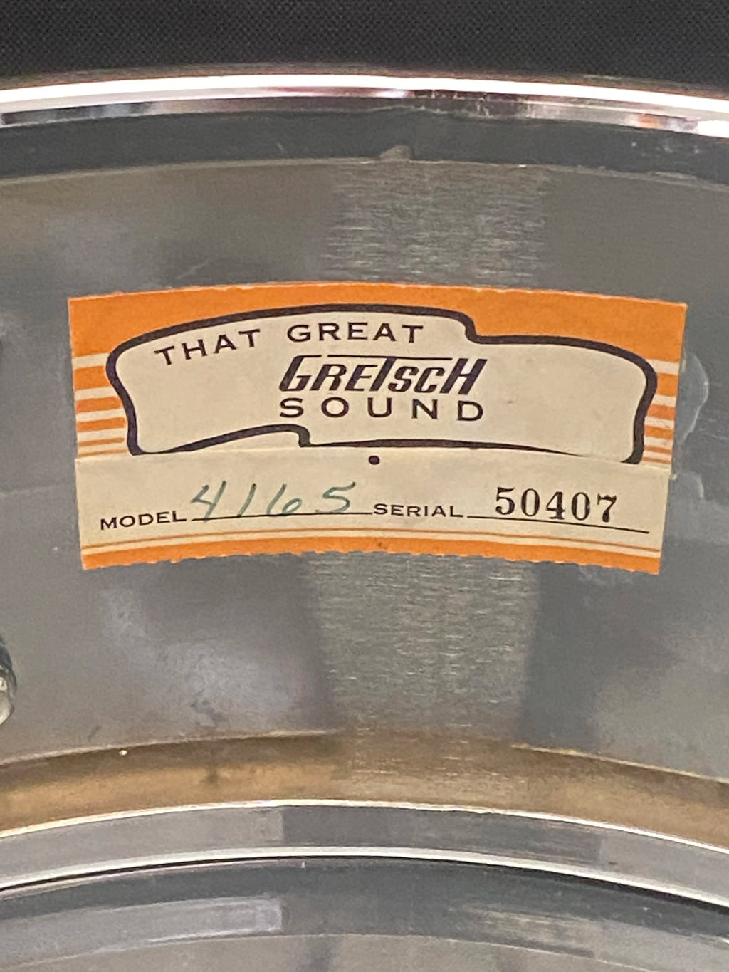 Gretsch 4165 COB Brass Shell 14" x 5" snare drum 1975 Stop Sign badge