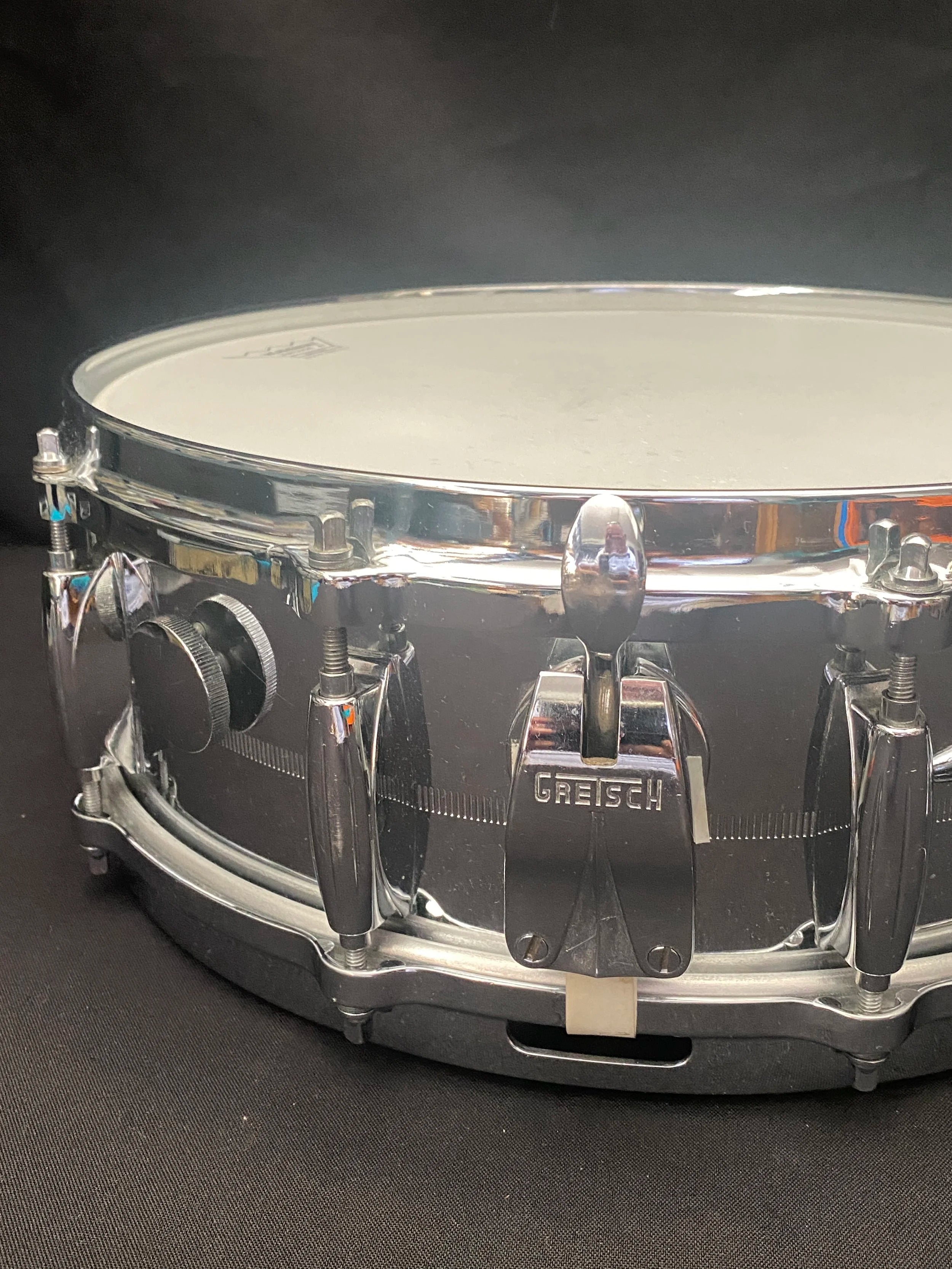 Gretsch 4165 COB Brass Shell 14" x 5" snare drum 1975 Stop Sign badge