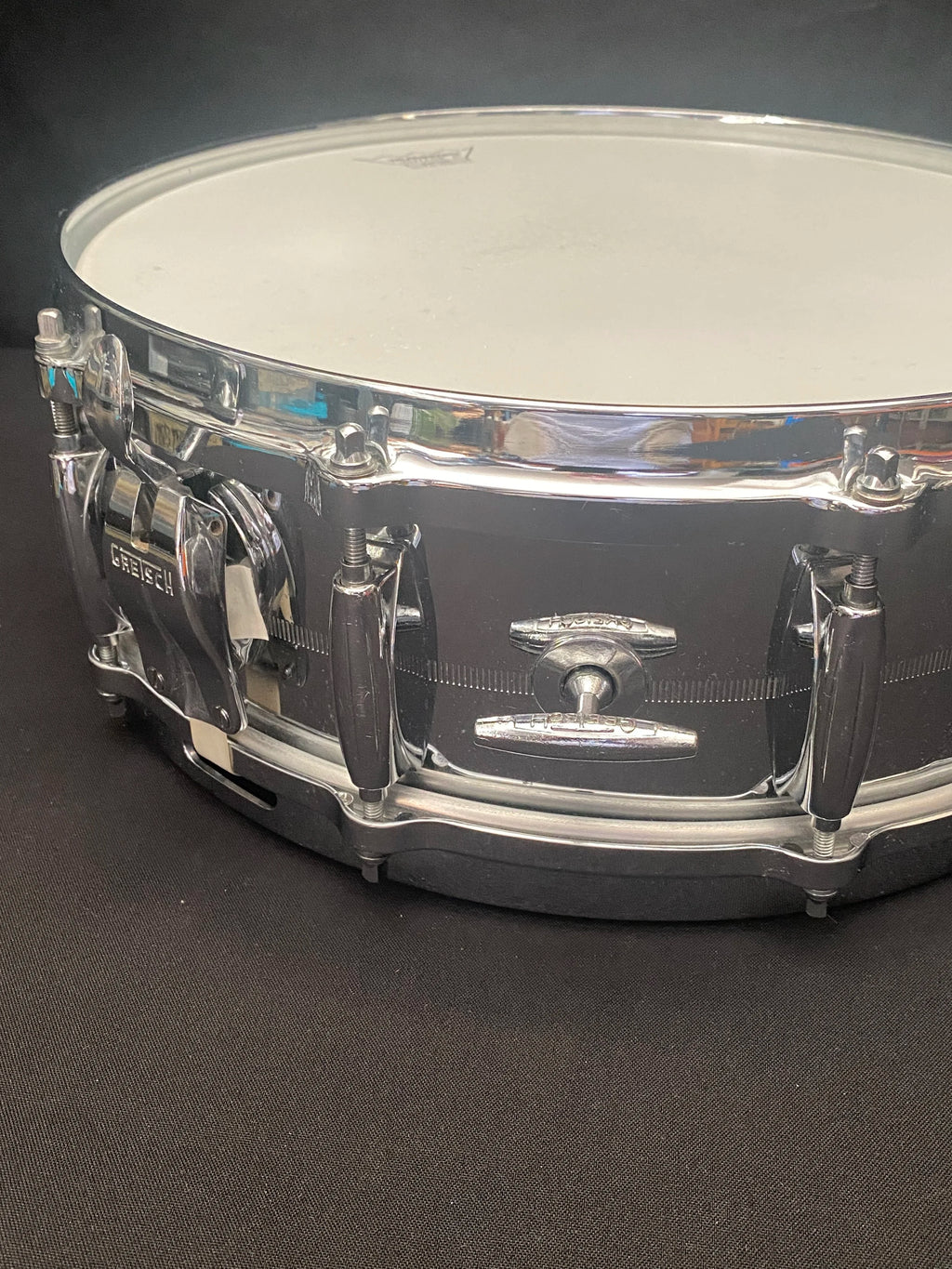 Gretsch 4165 COB Brass Shell 14" x 5" snare drum 1975 Stop Sign badge