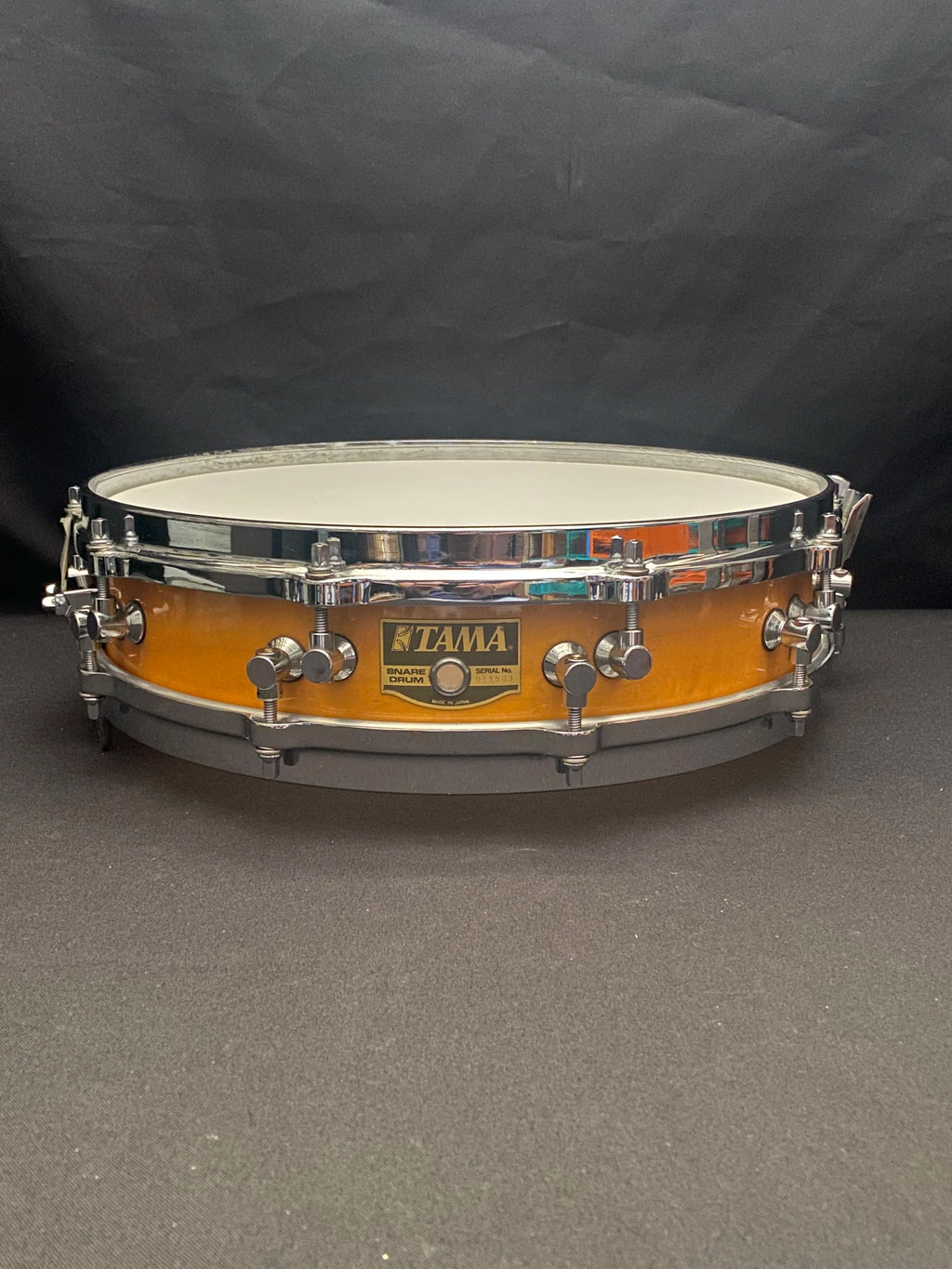 14" x 3,25" Tama AW523 Bird’s Eye Maple Amber Lacquer snare drum from 1989