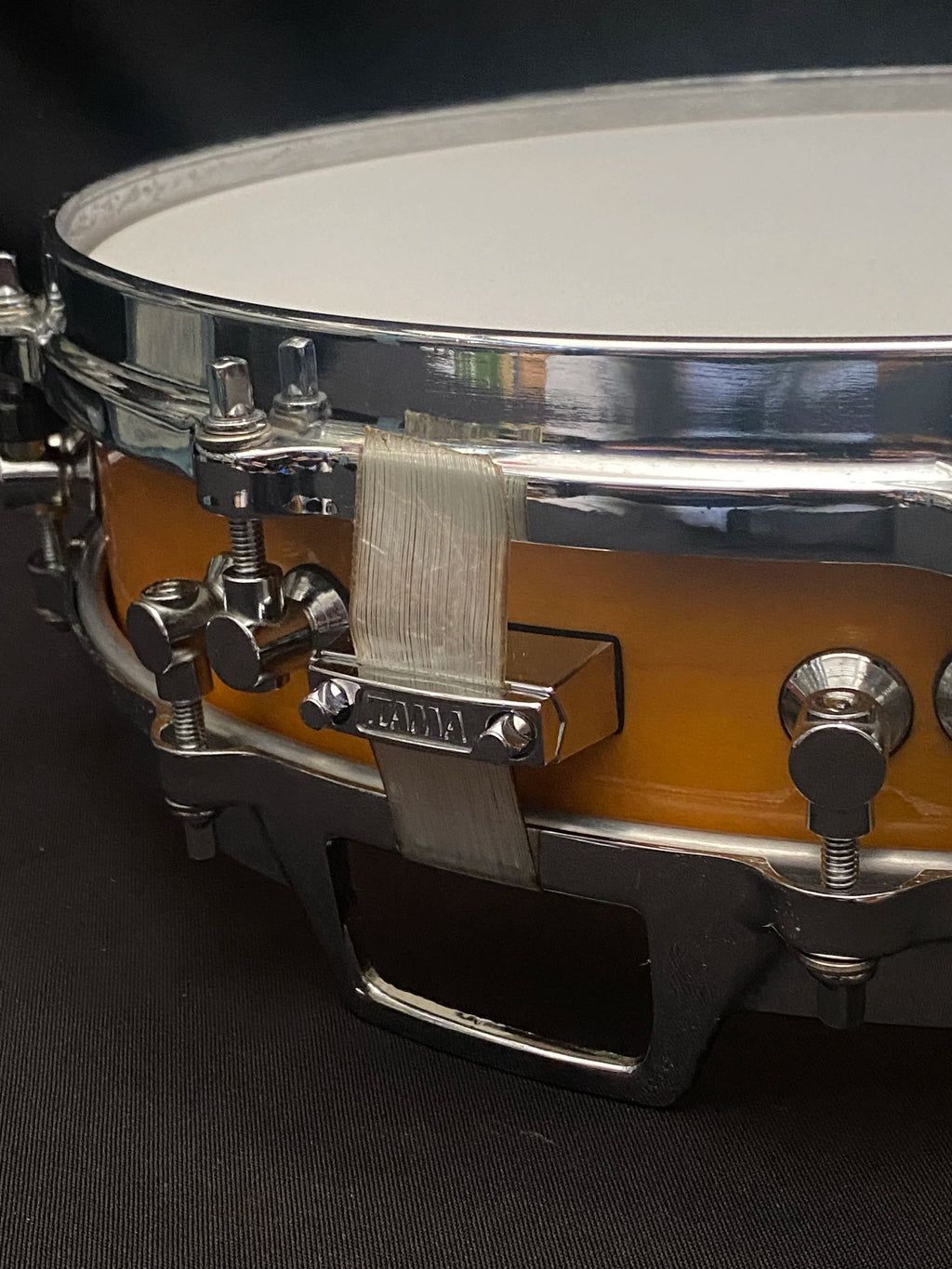 14" x 3,25" Tama AW523 Bird’s Eye Maple Amber Lacquer snare drum from 1989