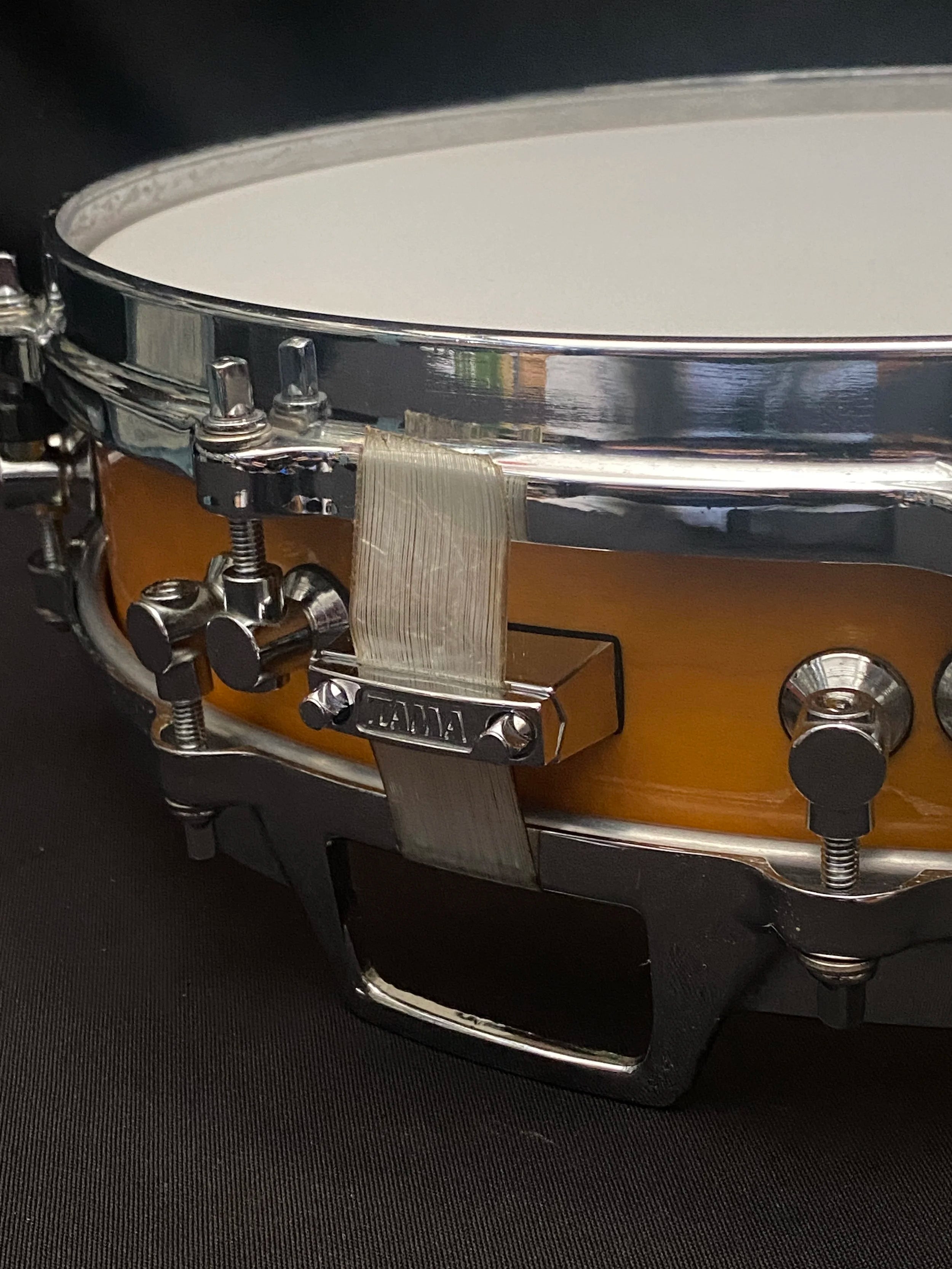14" x 3,25" Tama AW523 Bird’s Eye Maple Amber Lacquer snare drum from 1989
