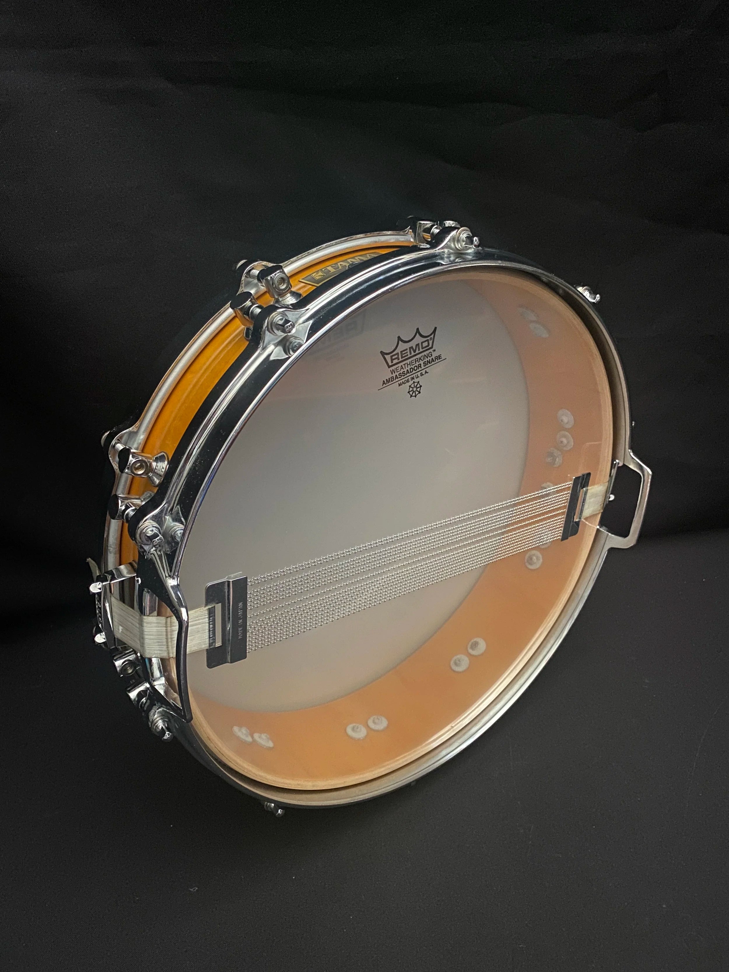 14" x 3,25" Tama AW523 Bird’s Eye Maple Amber Lacquer snare drum from 1989