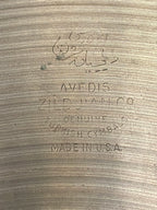 15" Zildjian Avedis Hi-Hat hollow logo from 1970's 1595-976 grams
