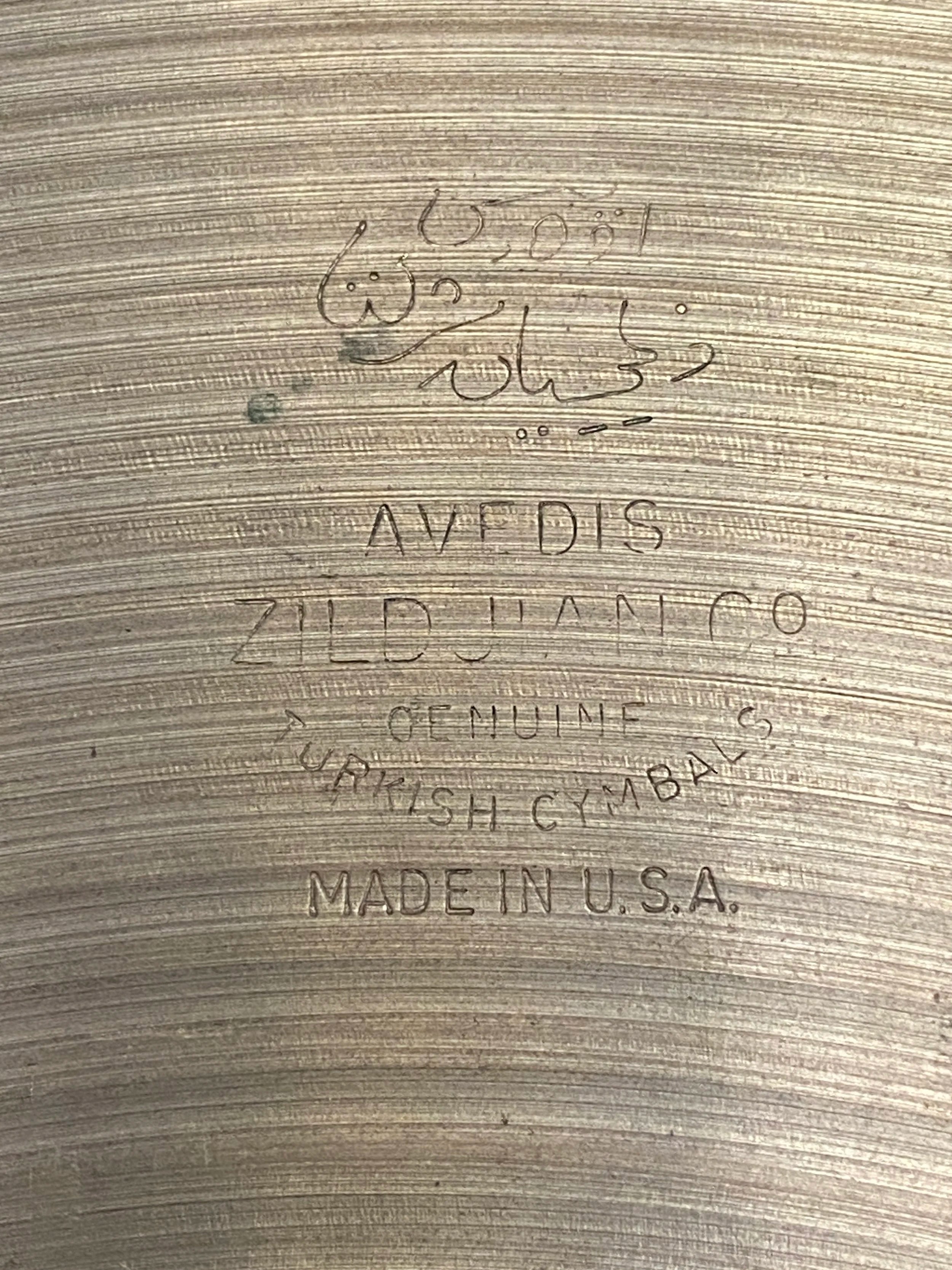 15" Zildjian Avedis Hi-Hat hollow logo from 1970's 1595-976 grams