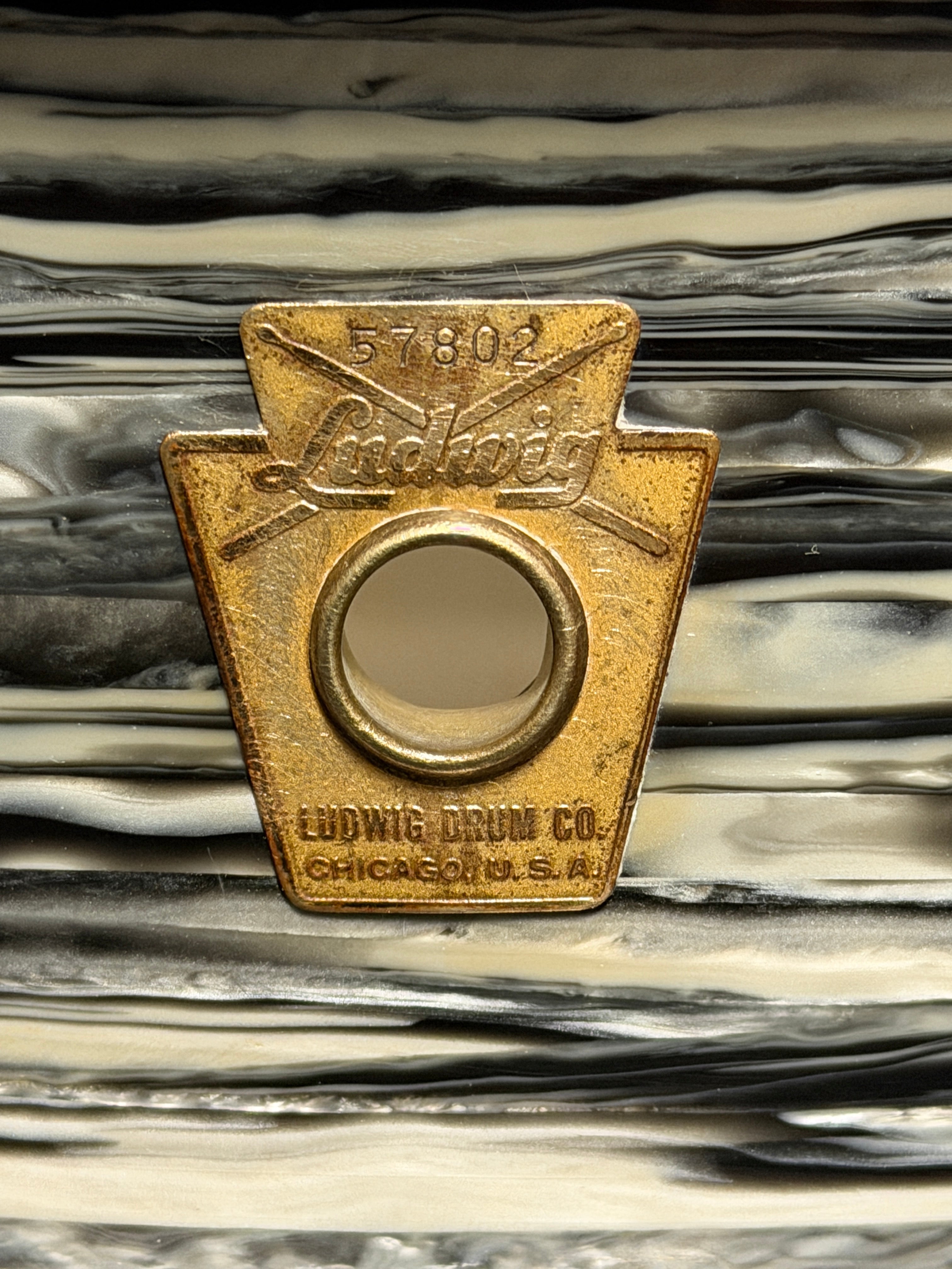 1964 Ludwig Downbeat 14"x 4" snare drum Black Oyster Pearl