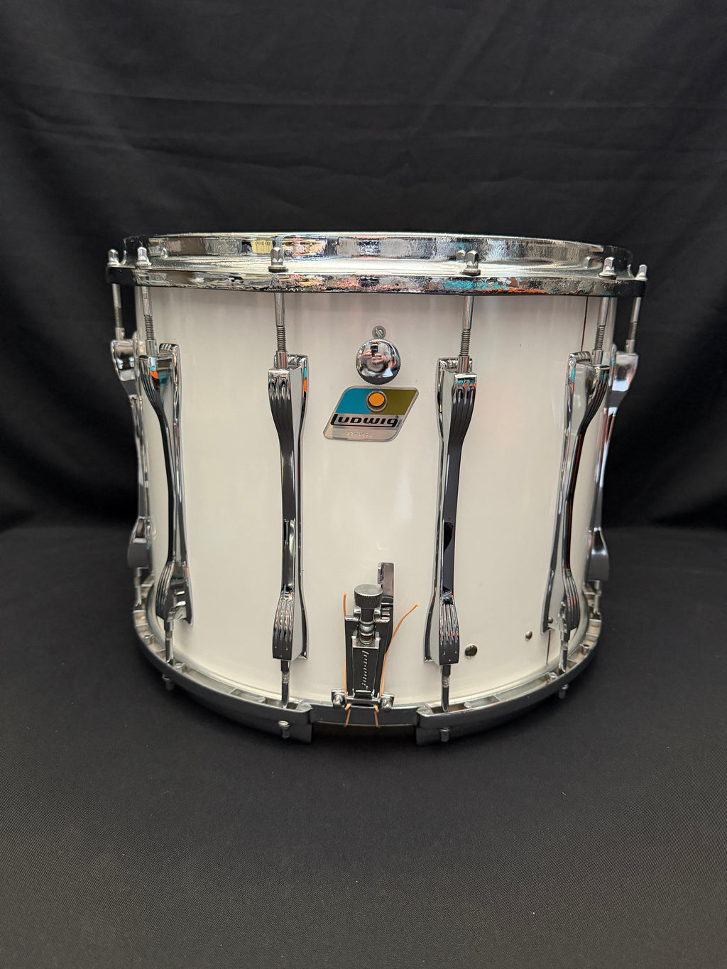 Ludwig Marching Drum 15" x 12" White Cortex from 1981-82