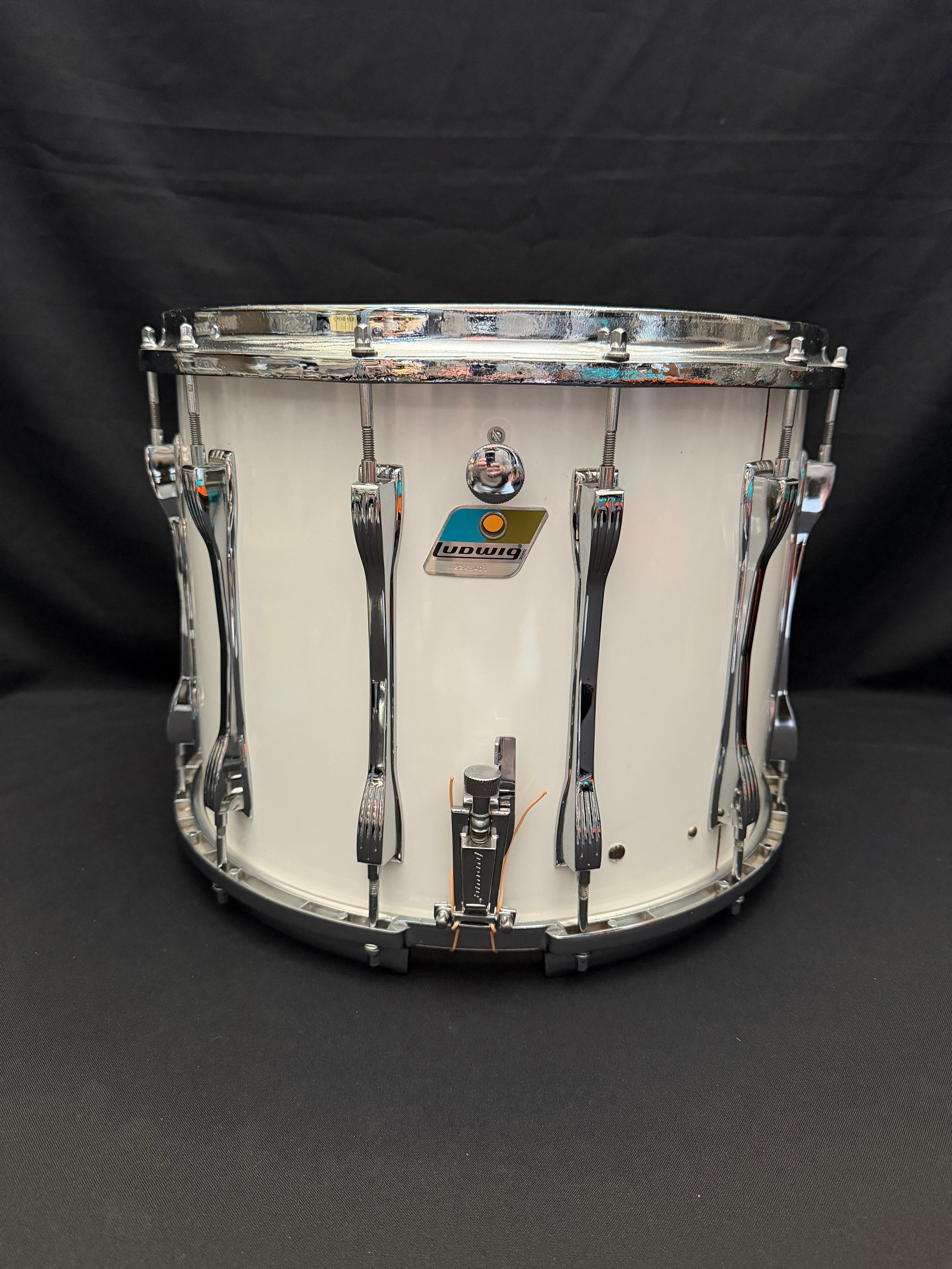 Ludwig Marching Drum 15" x 12" White Cortex from 1981-82