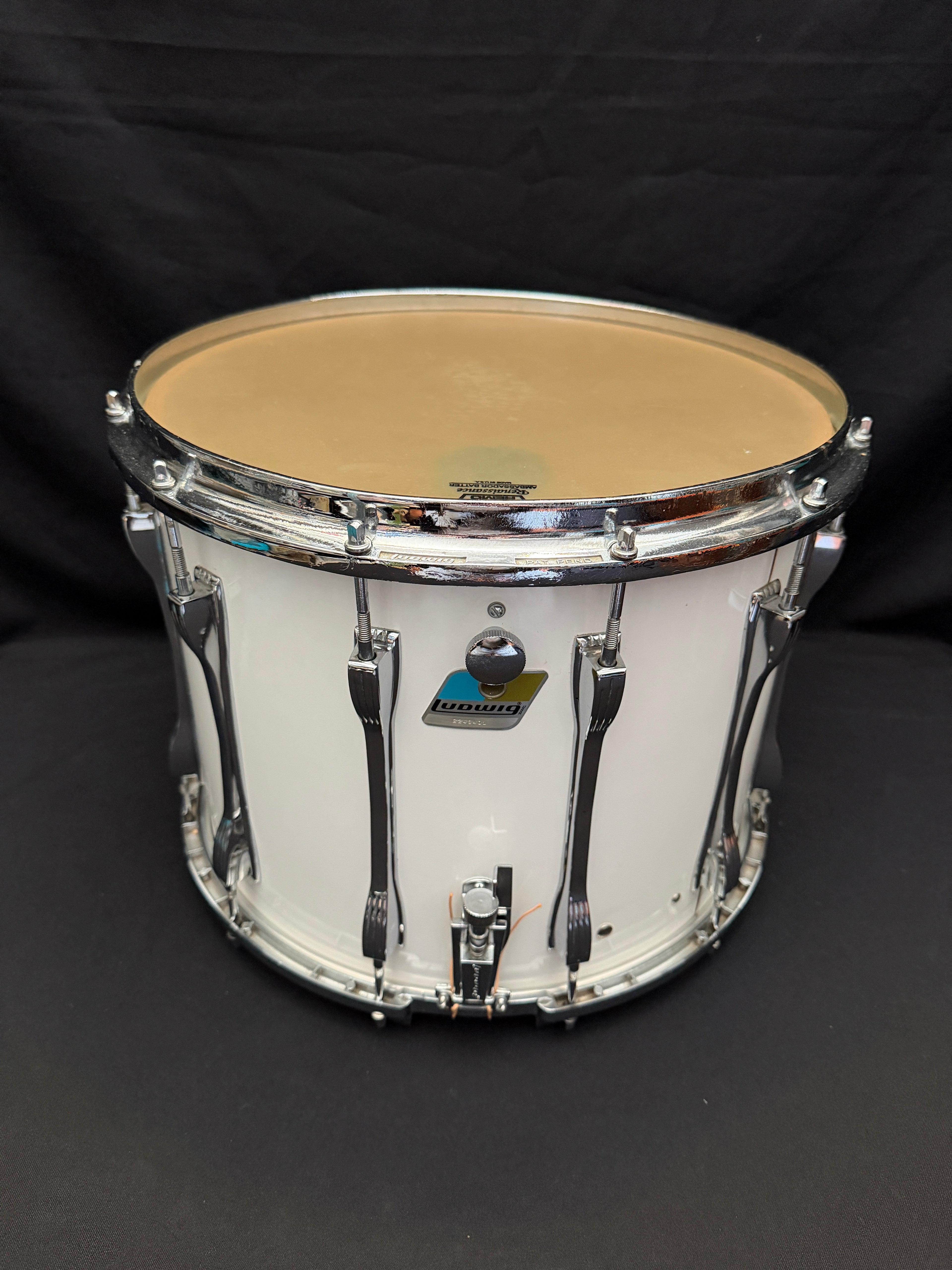 Ludwig Marching Drum 15" x 12" White Cortex from 1981-82