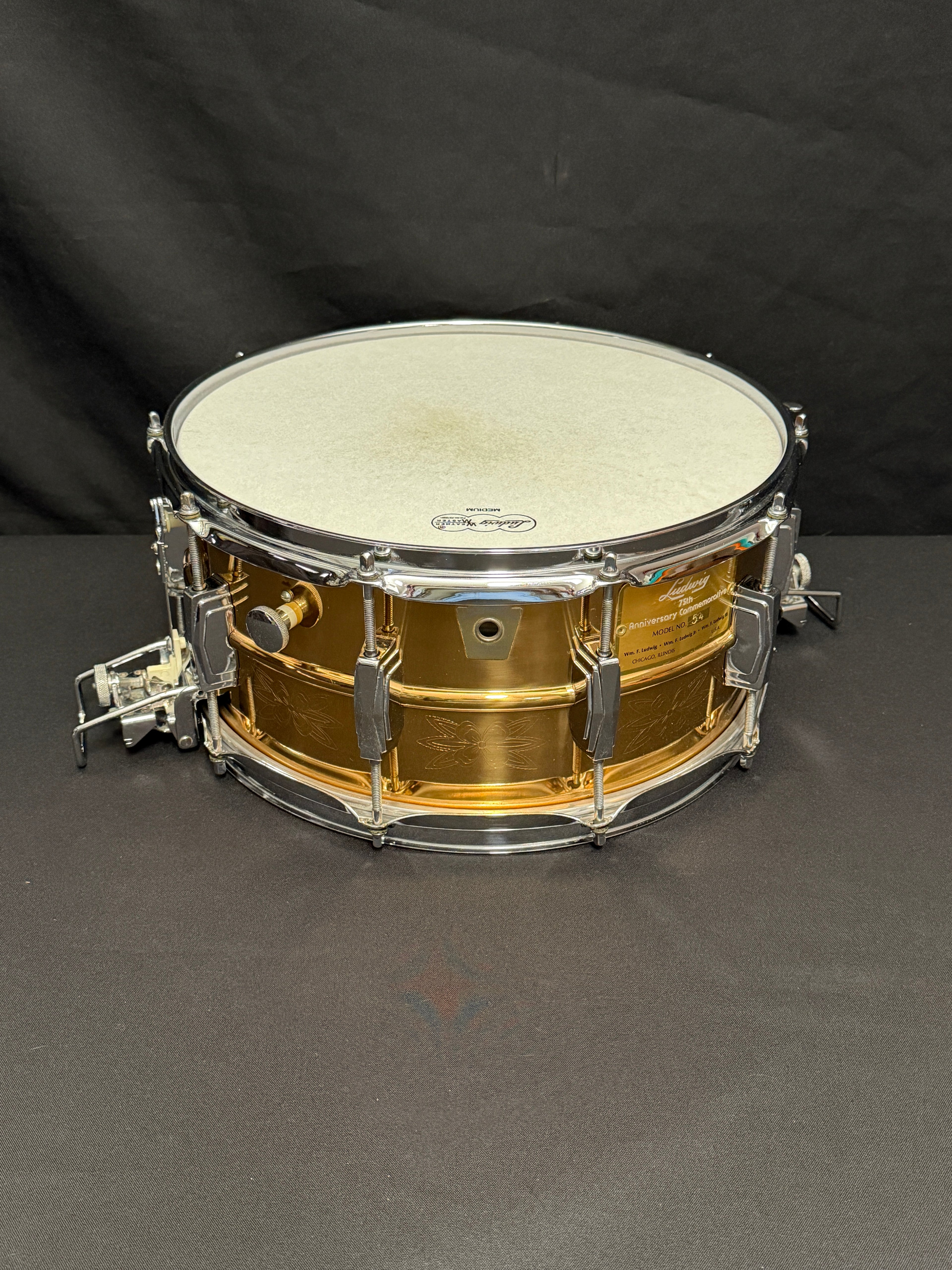 Ludwig 75th. Anniversary 14" x 6,5" Bronze snare drum Super Sensitive from 1984