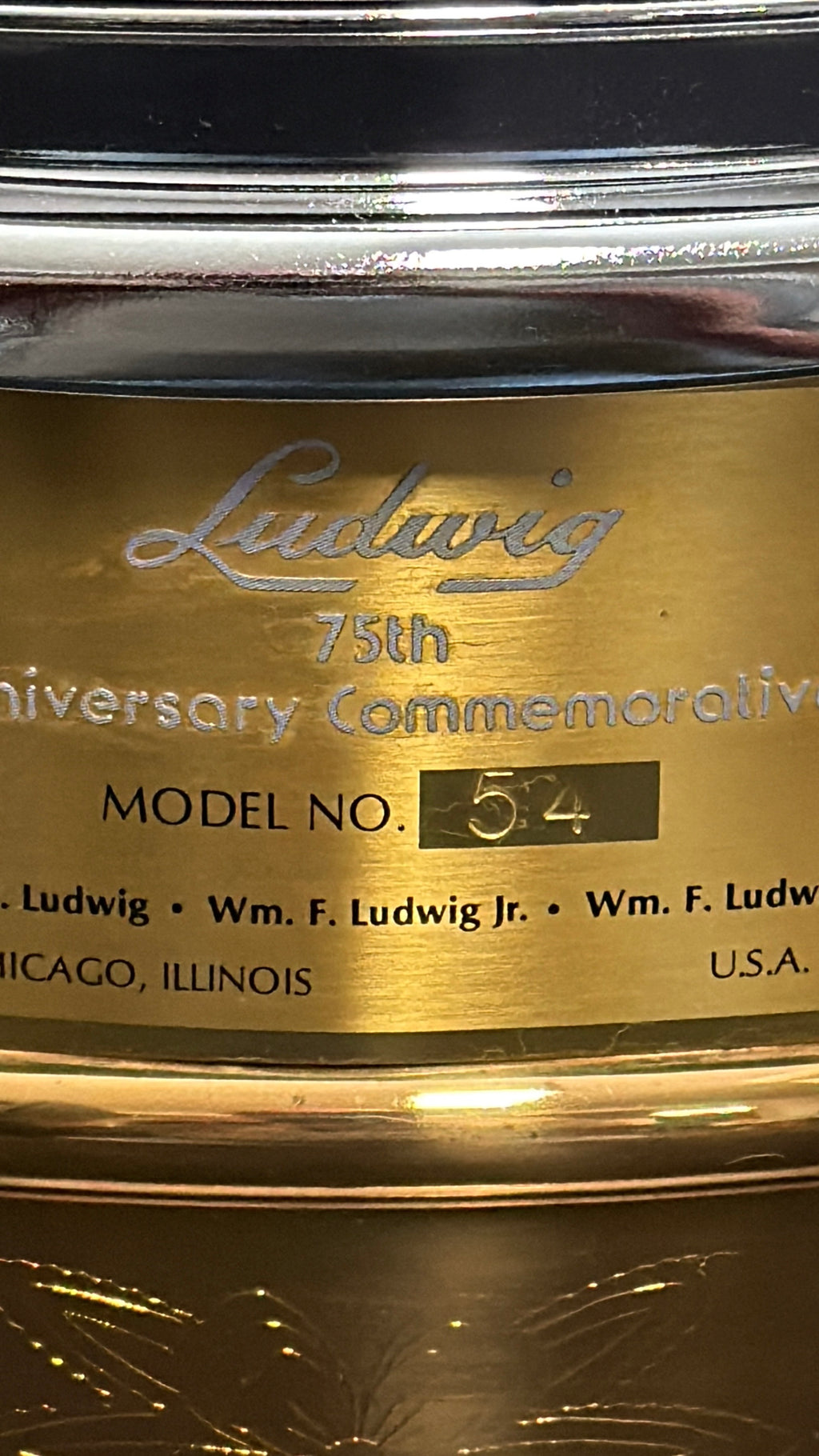 Ludwig 75th. Anniversary 14" x 6,5" Bronze snare drum Super Sensitive from 1984