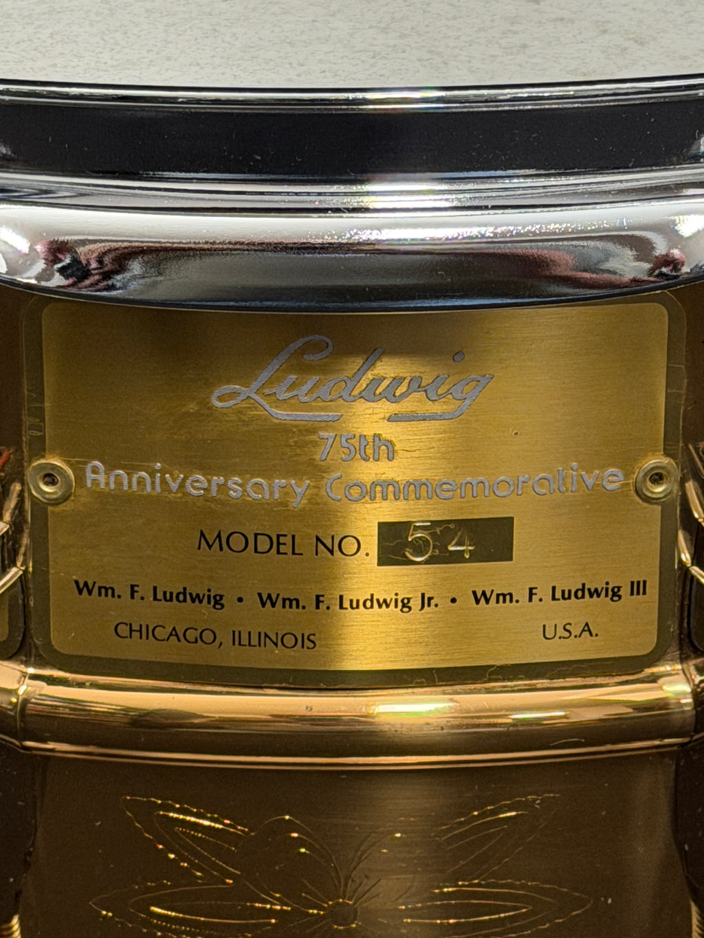 Ludwig 75th. Anniversary 14" x 6,5" Bronze snare drum Super Sensitive from 1984