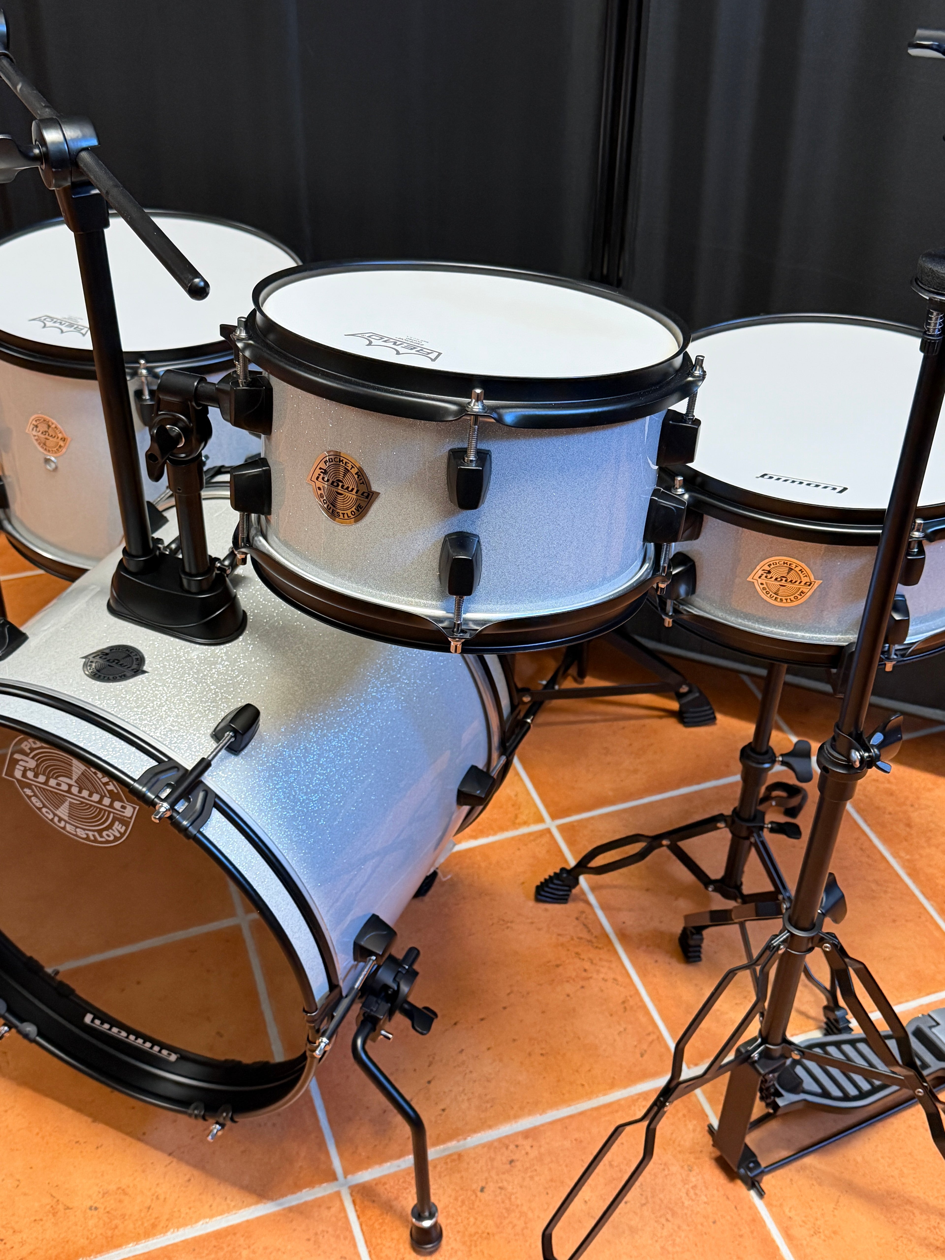 Ludwig Pocket Kit 16"-10"-13"-12" - Silver Sparkle by Questlove