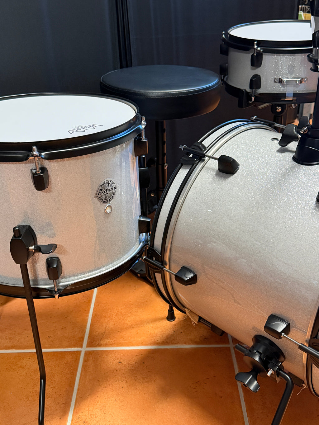 Ludwig Pocket Kit 16"-10"-13"-12" - Silver Sparkle by Questlove