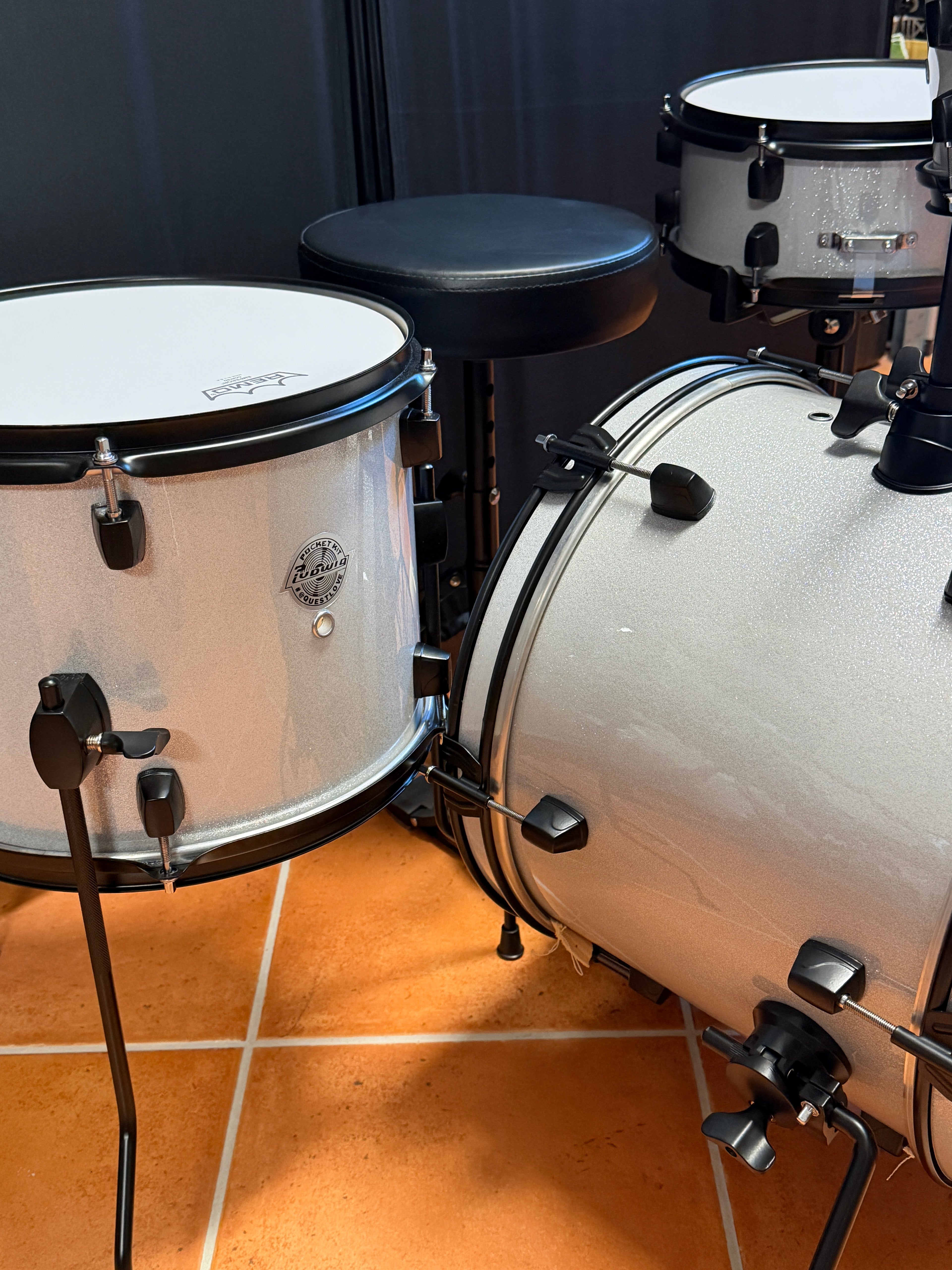 Ludwig Pocket Kit 16"-10"-13"-12" - Silver Sparkle by Questlove
