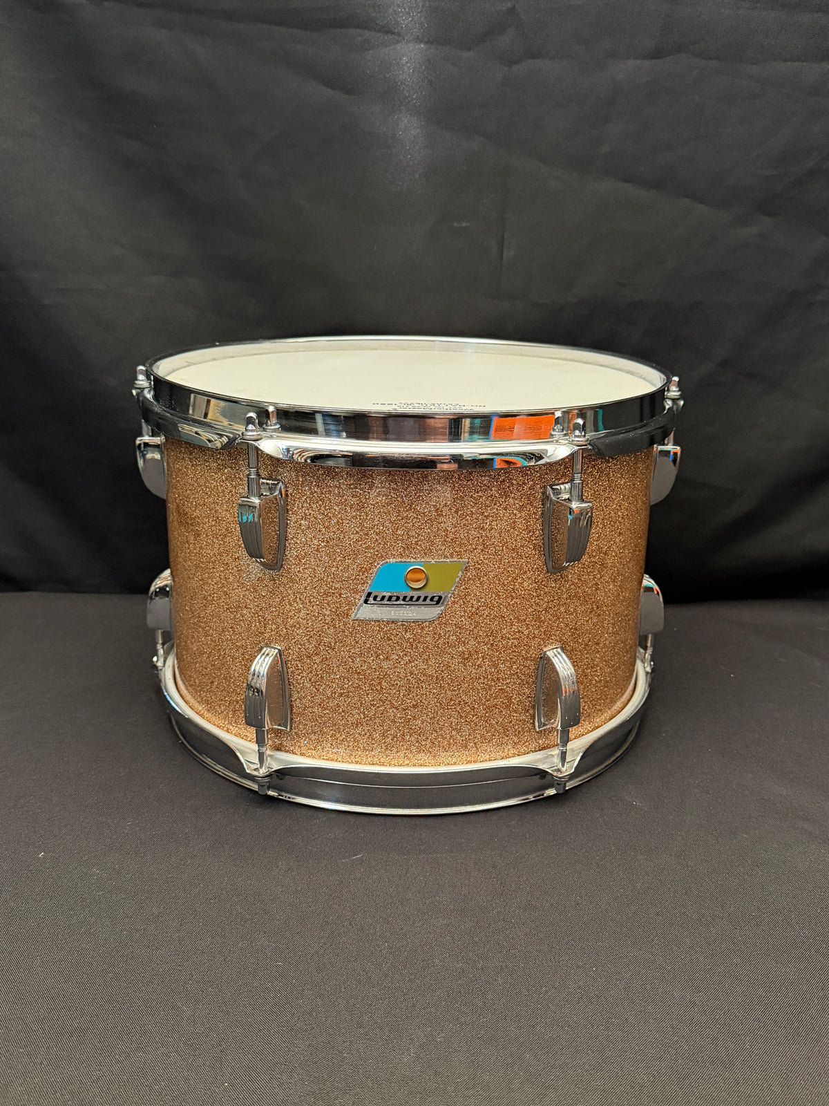 Ludwig Tom 12"x 8" Champagne Sparkle 3-ply shell from 1970
