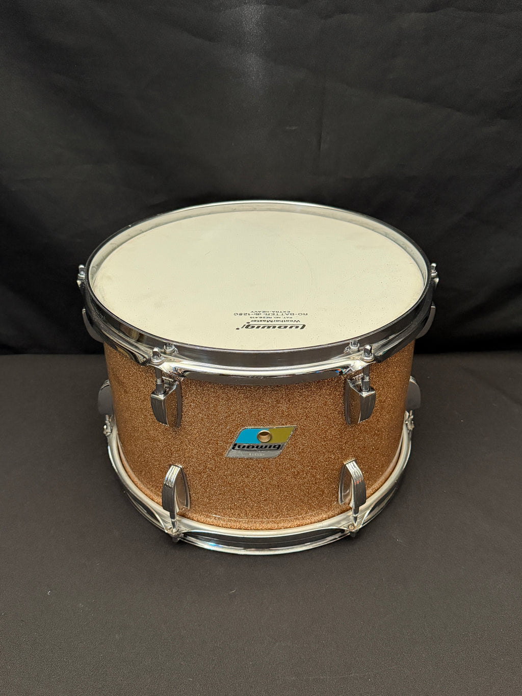 Ludwig Tom 12"x 8" Champagne Sparkle 3-ply shell from 1970