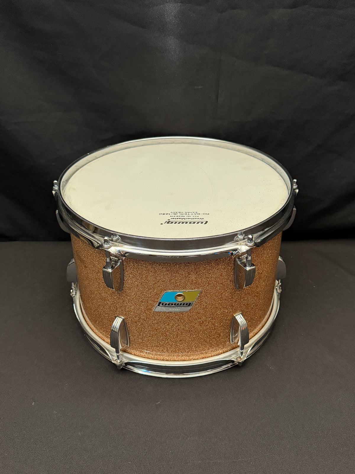 Ludwig Tom 12"x 8" Champagne Sparkle 3-ply shell from 1970
