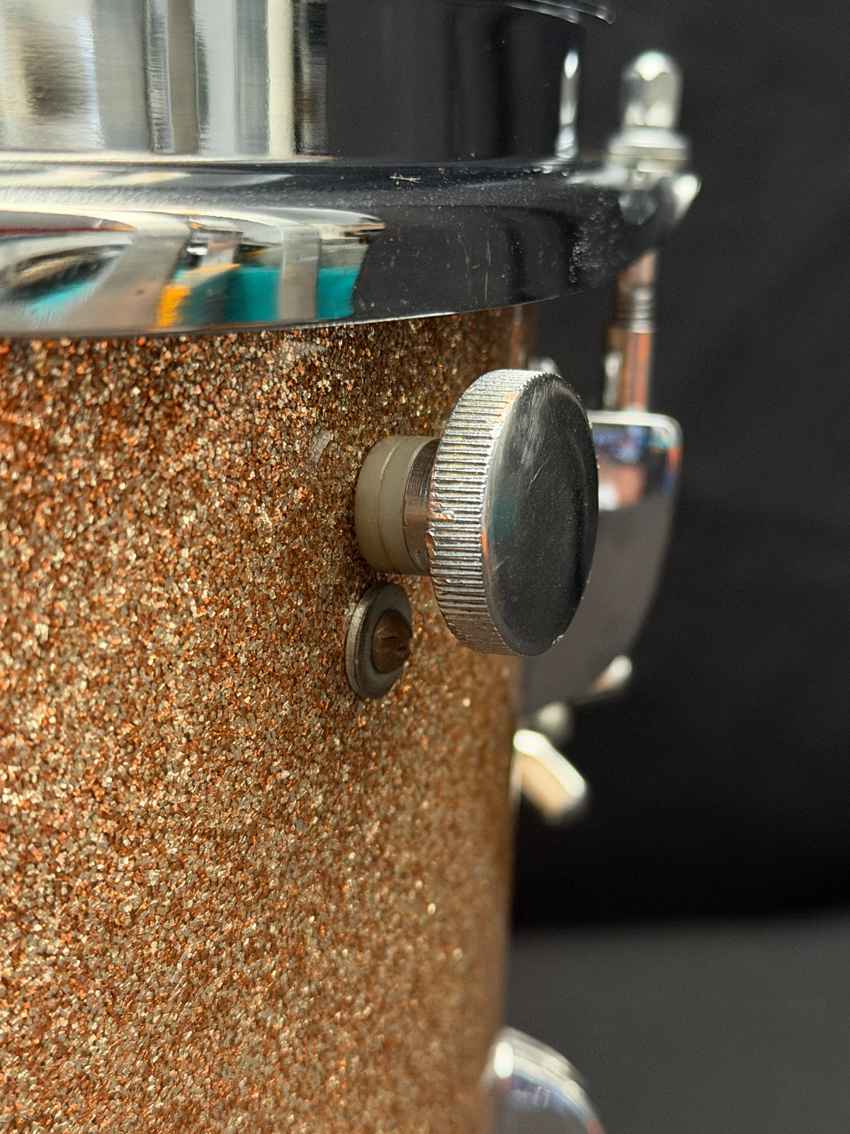 Ludwig Tom 12"x 8" Champagne Sparkle 3-ply shell from 1970