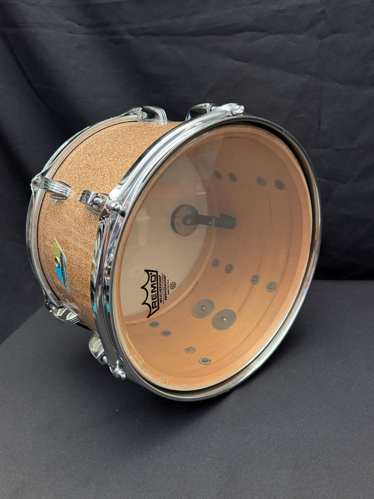 Ludwig Tom 12"x 8" Champagne Sparkle 3-ply shell from 1970