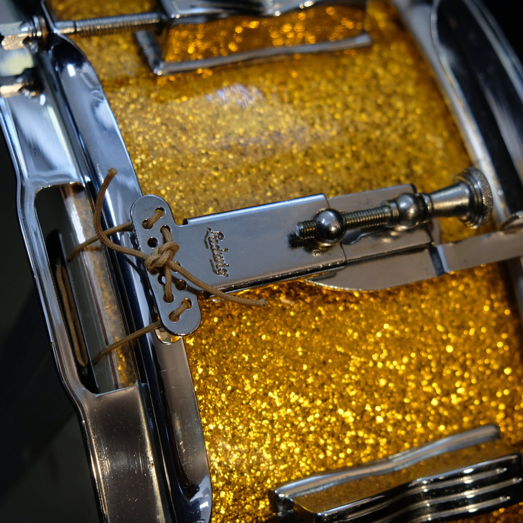 1960 Ludwig Jazz Festival 14" x 5" Gold Sparkle snare drum
