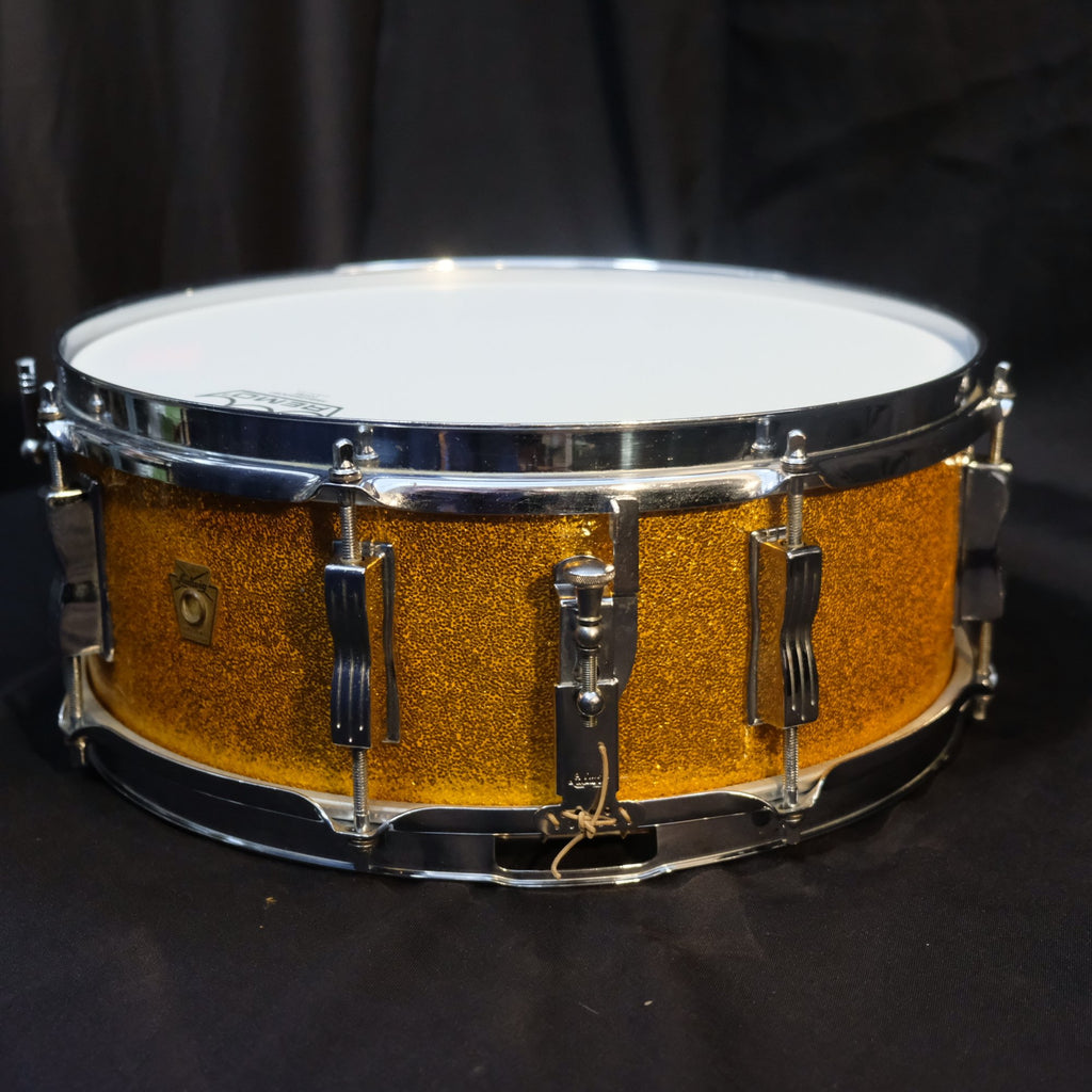 1960 Ludwig Jazz Festival 14" x 5" Gold Sparkle snare drum