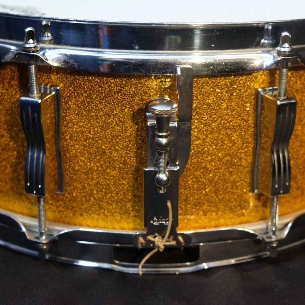 1960 Ludwig Jazz Festival 14" x 5" Gold Sparkle snare drum